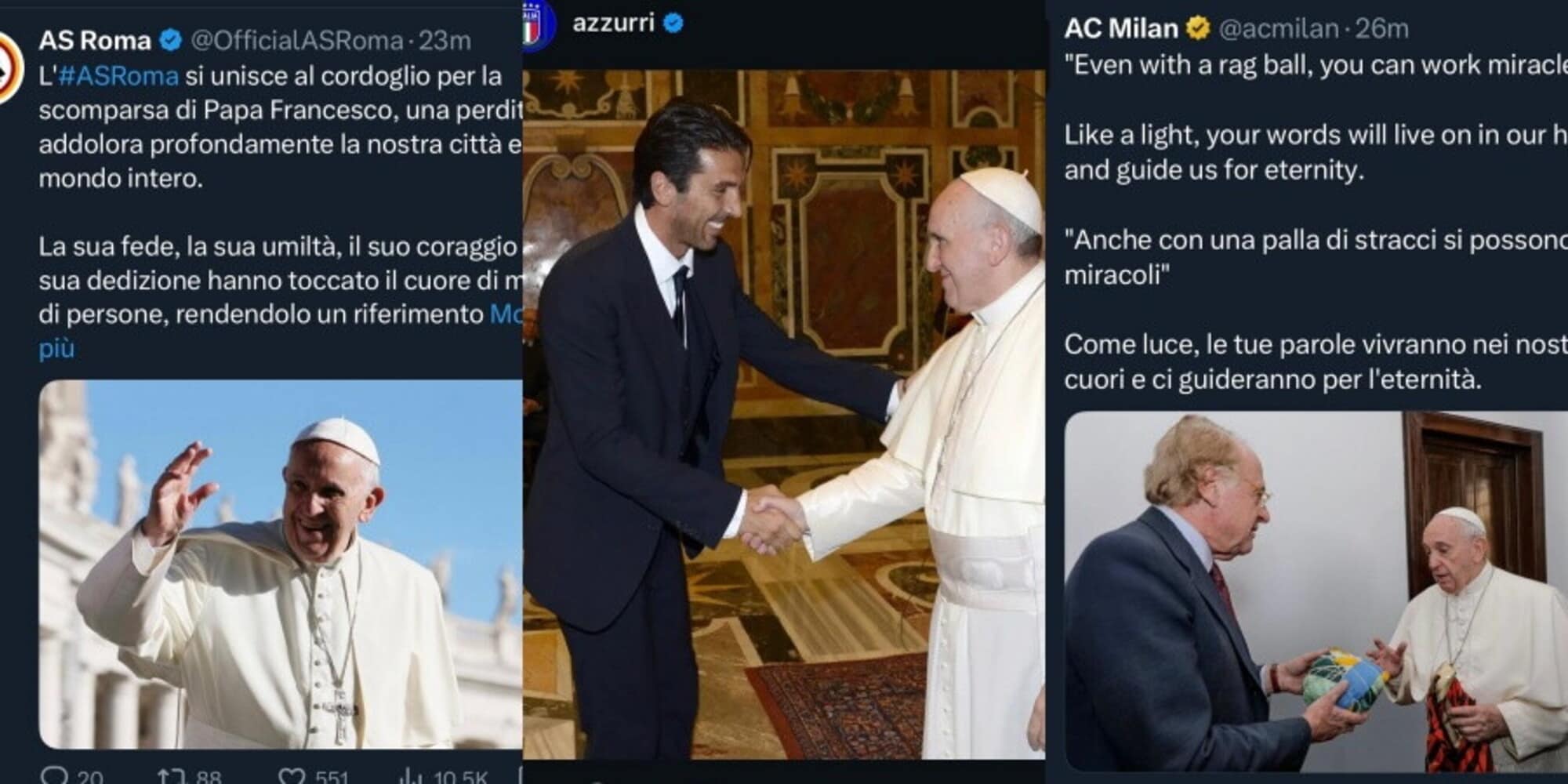 Morte Papa Francesco, il cordoglio del mondo dello sport

 
