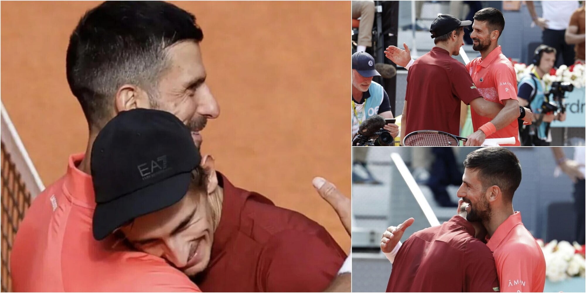 Arnaldi sorride come un bambino: l'abbraccio indimenticabile con l'idolo Djokovic dopo la vittoria

