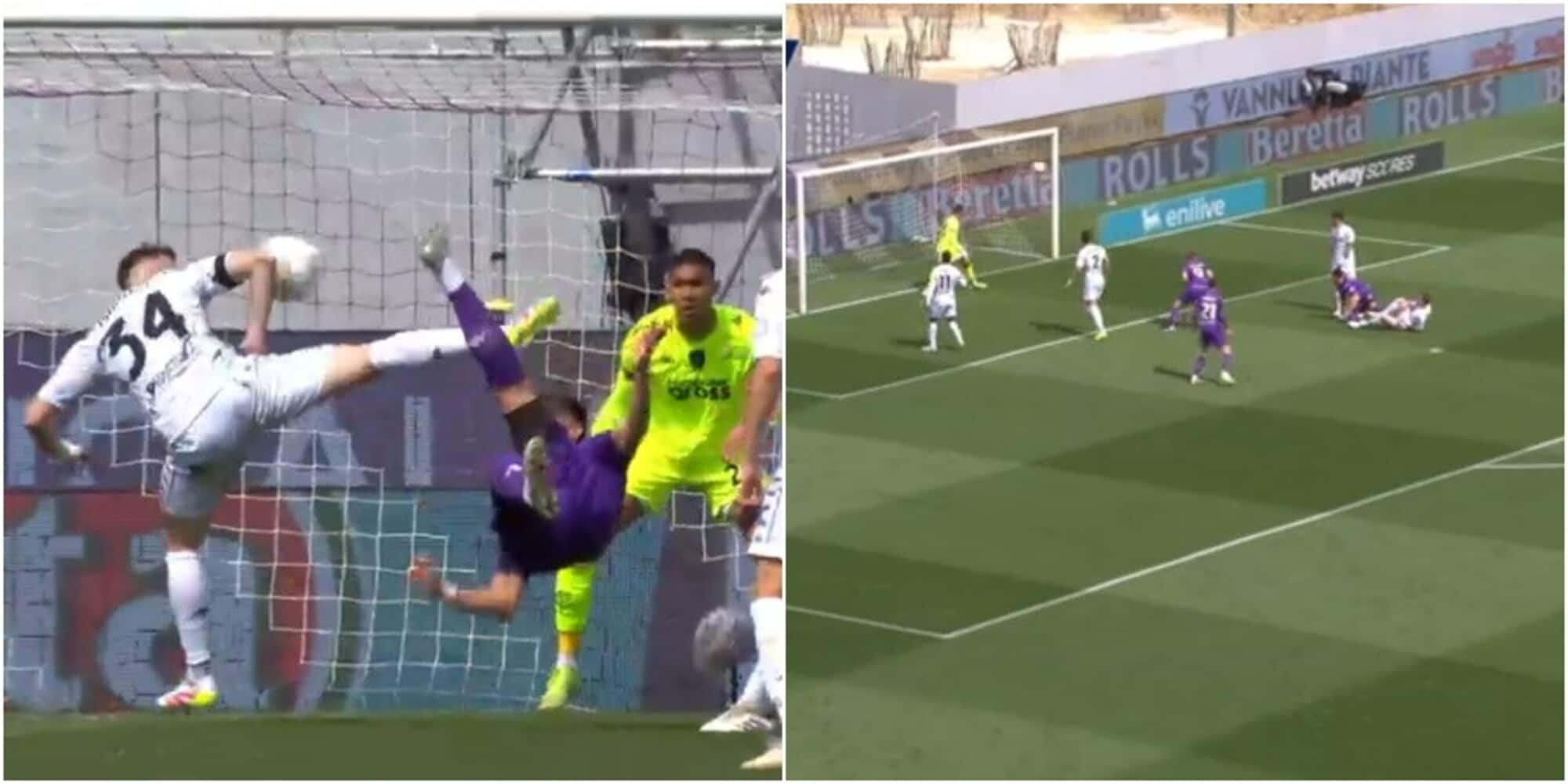 Mandragora, rovesciata pazzesca in Fiorentina-Empoli: la fotosequenza