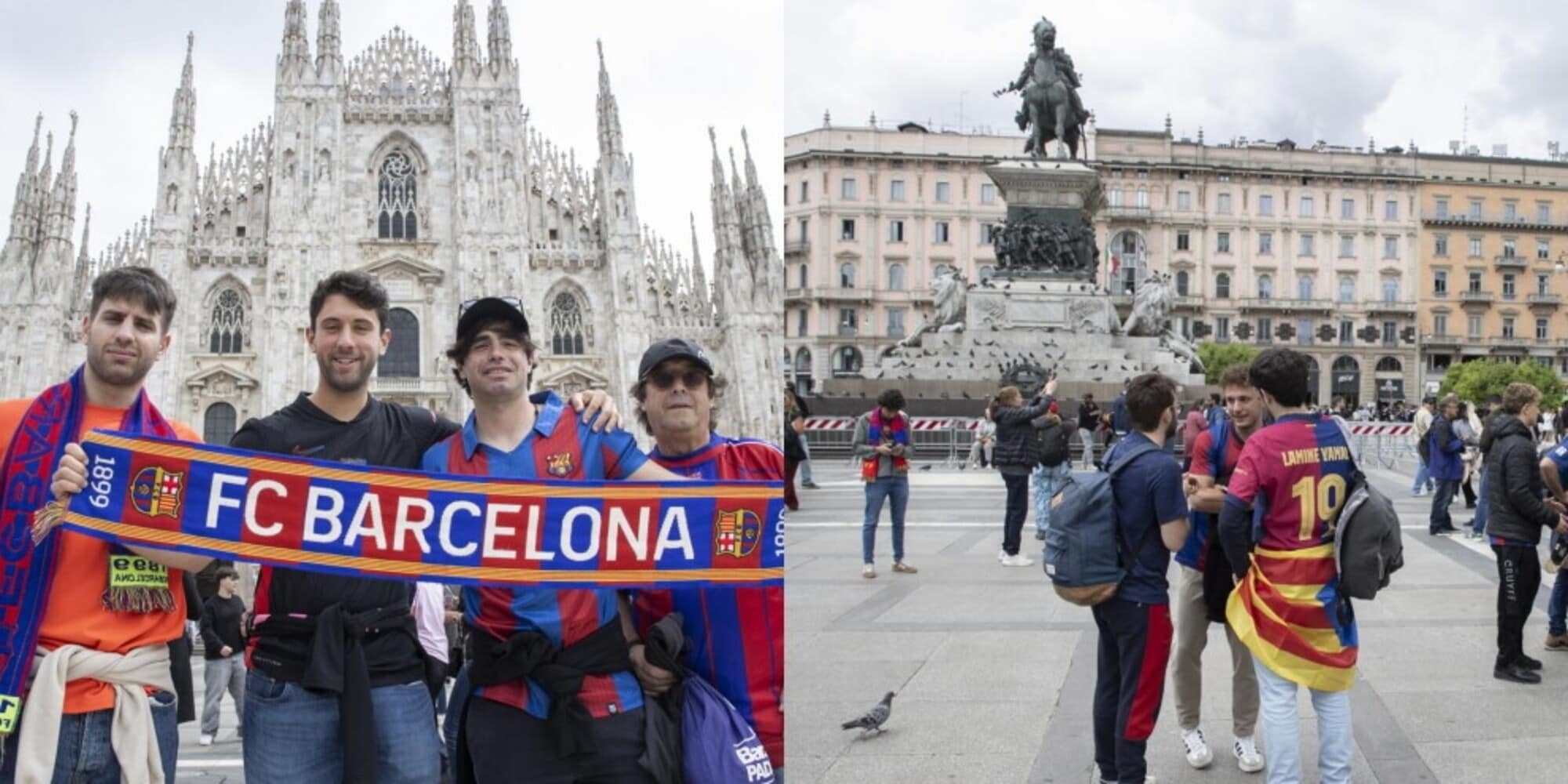Inter-Barcellona, sale l'attesa: i tifosi spagnoli invadono il centro di Milano 