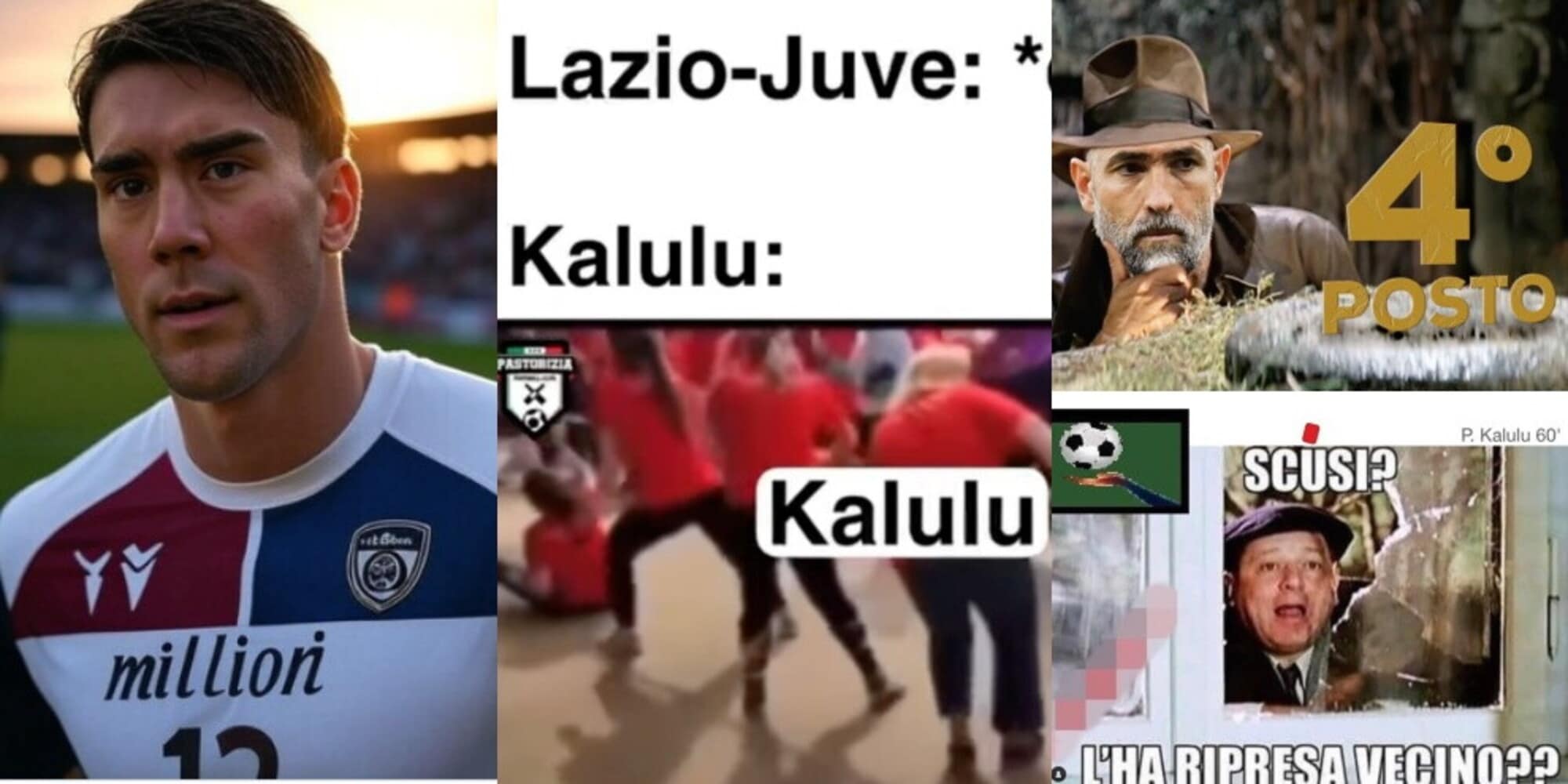 Da Indiana Jones a Fantozzi fino a Vlahovic: le ironie social di Lazio-Juve
