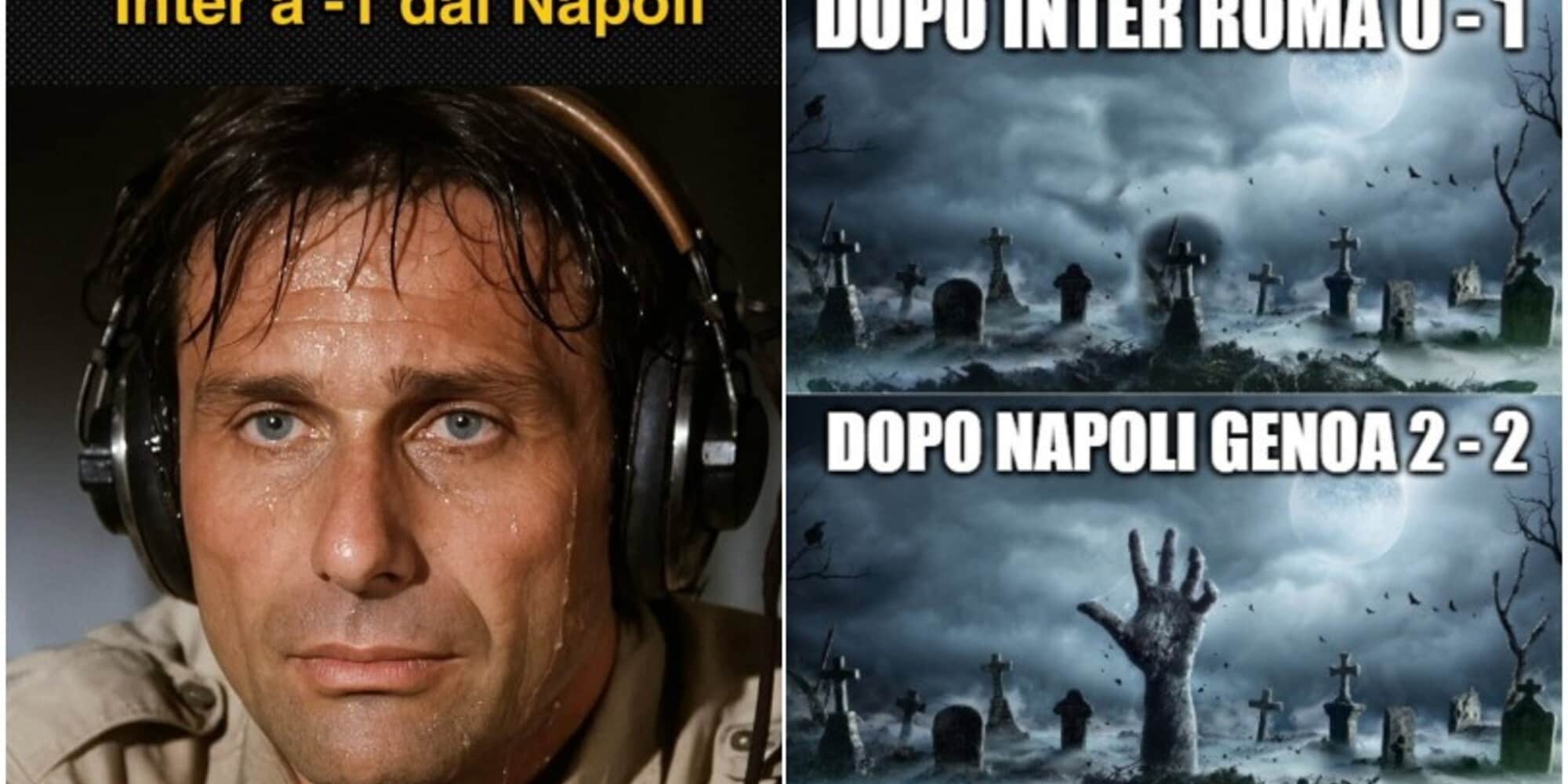Il Napoli pareggia contro il Genoa: i social si scatenano con le ironie sulla corsa scudetto con l'Inter