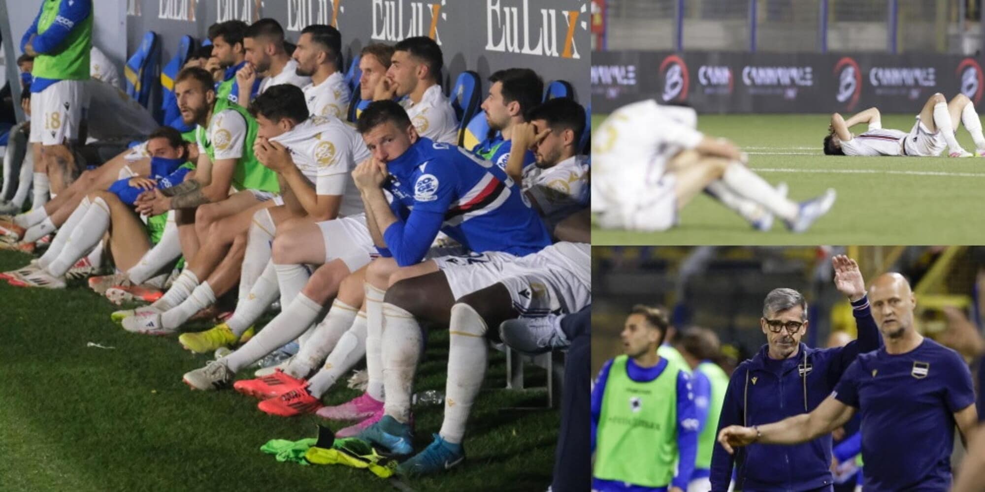 Sampdoria retrocessa in Serie C: lacrime, disperazione e incredulità per Evani e tutti i giocatori