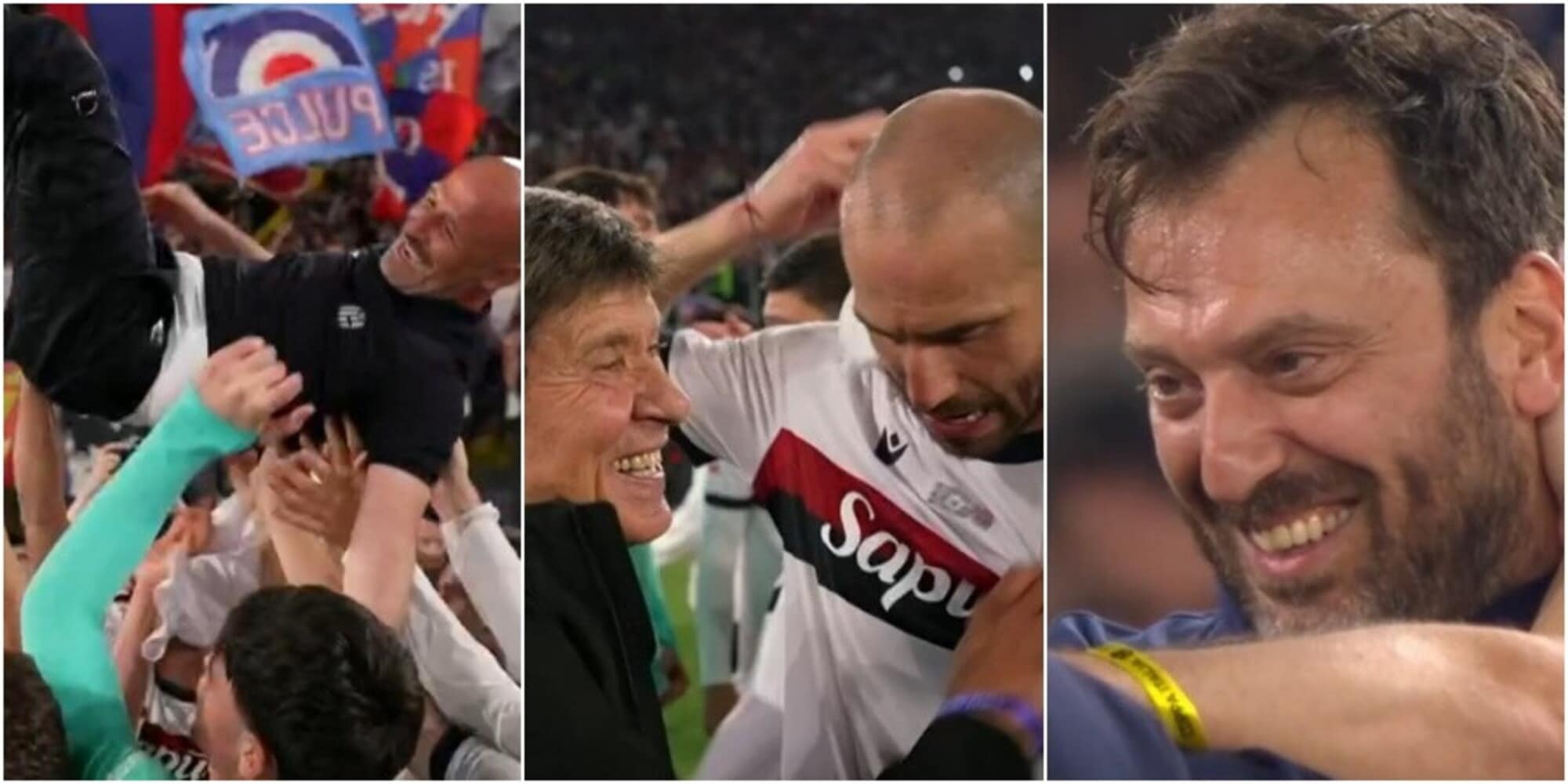 Finale Coppa Italia, Cremonini e Morandi: che festa in campo con il Bologna campione