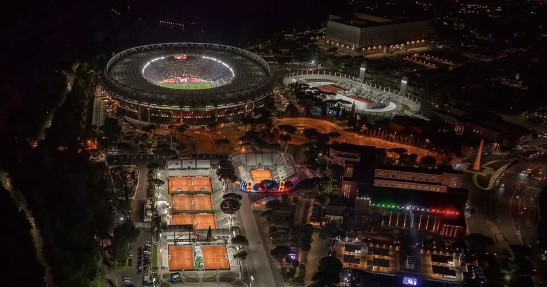 La grande bellezza del Foro Italico: la super notte tra calcio e tennis fa il giro del mondo