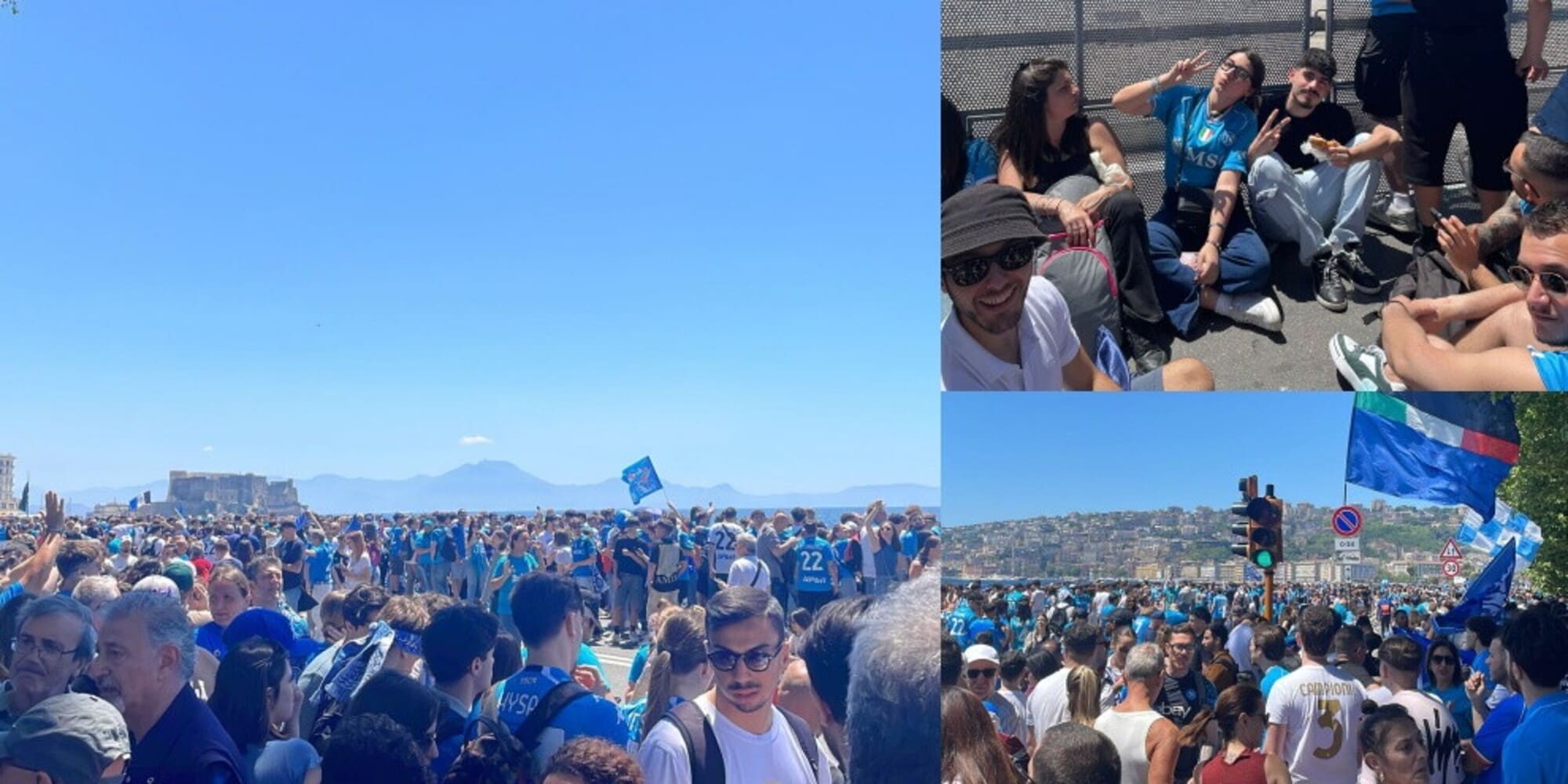 Festa scudetto Napoli, i tifosi azzurri invadono il lungomare 