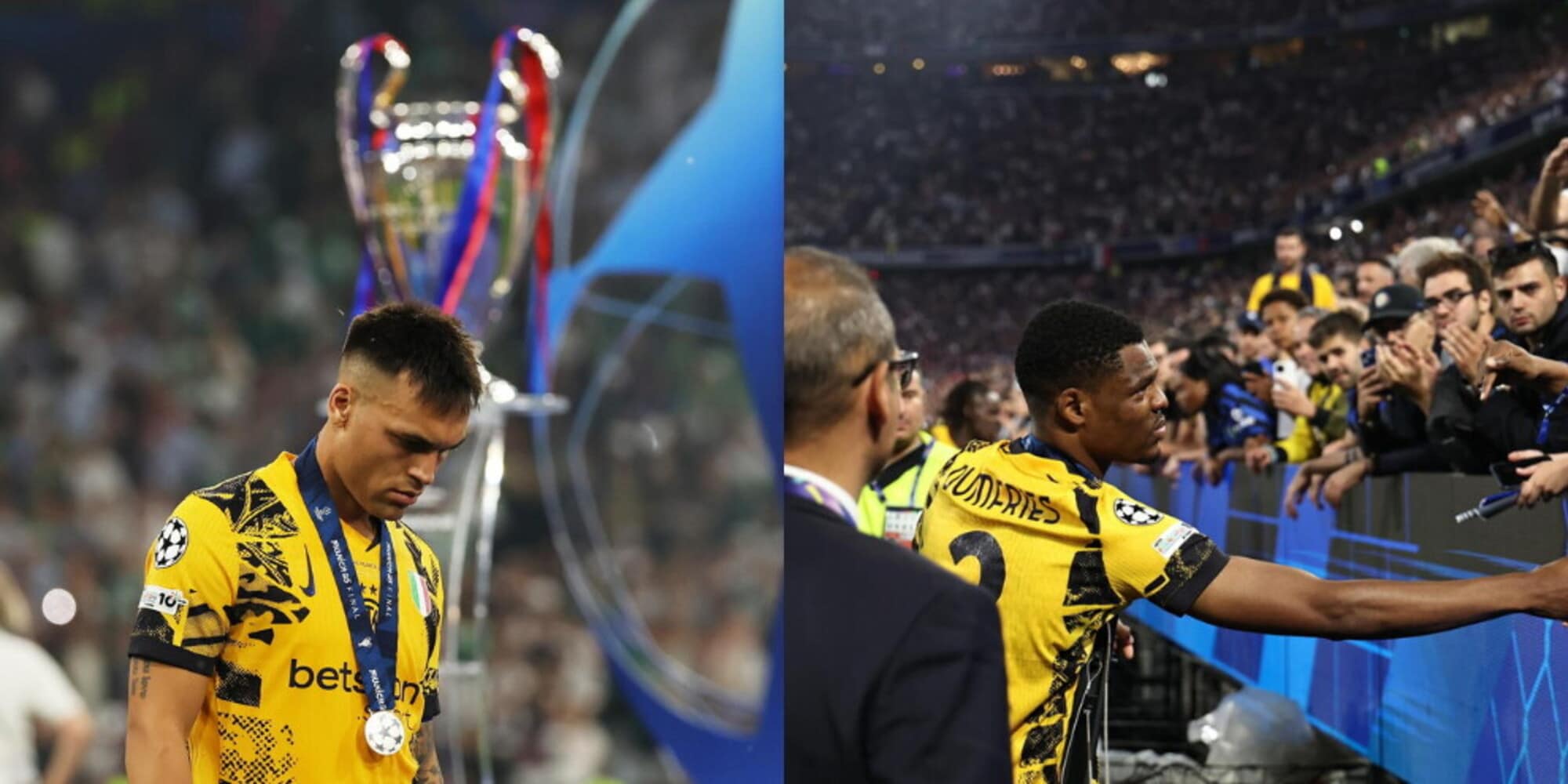 Delusione Inter: le lacrime dopo la sconfitta contro il Psg. Lautaro distrutto, Dumfries chiede scusa