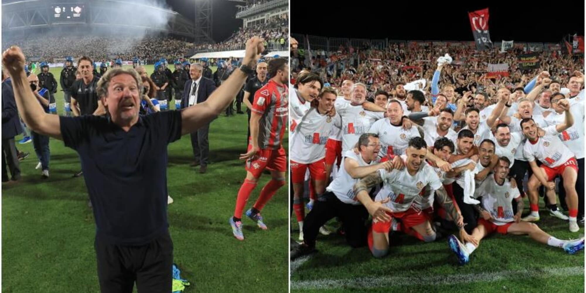 Cremonese, esplode la festa: Stroppa esulta per il ritorno in serie A