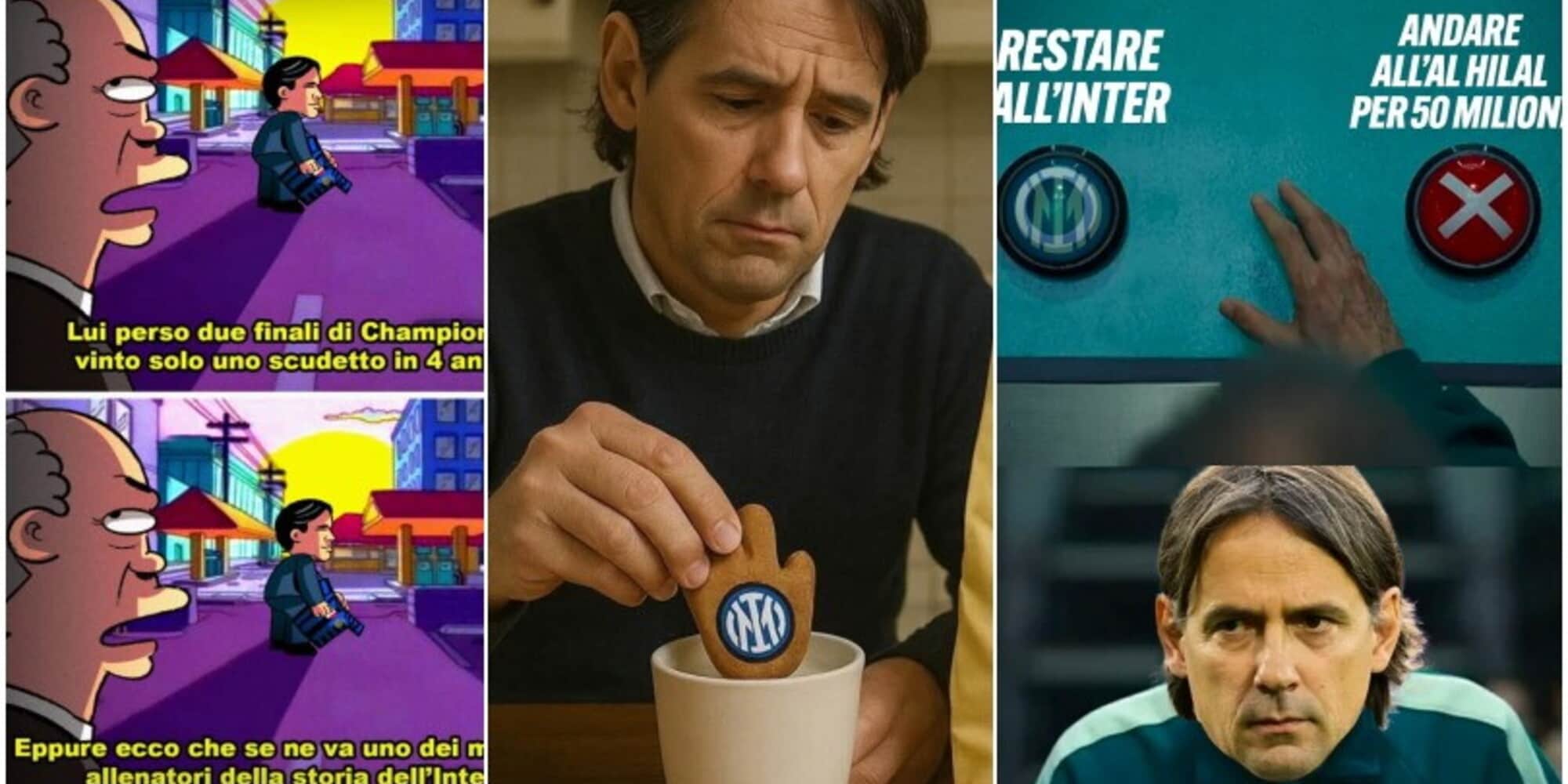 Inzaghi lascia l'Inter: i social si scatenano con le ironie