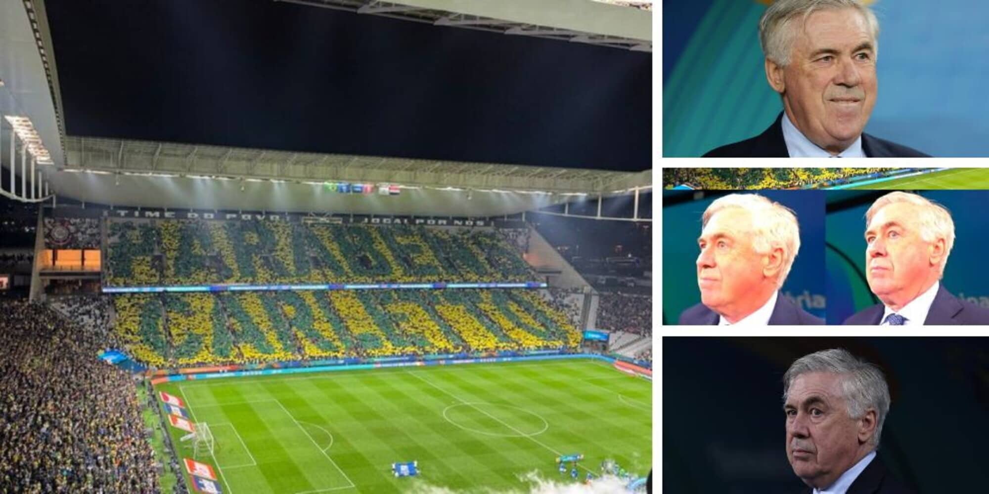 Coreografia da brividi per Ancelotti in Brasile: Carletto si commuove, le foto virali