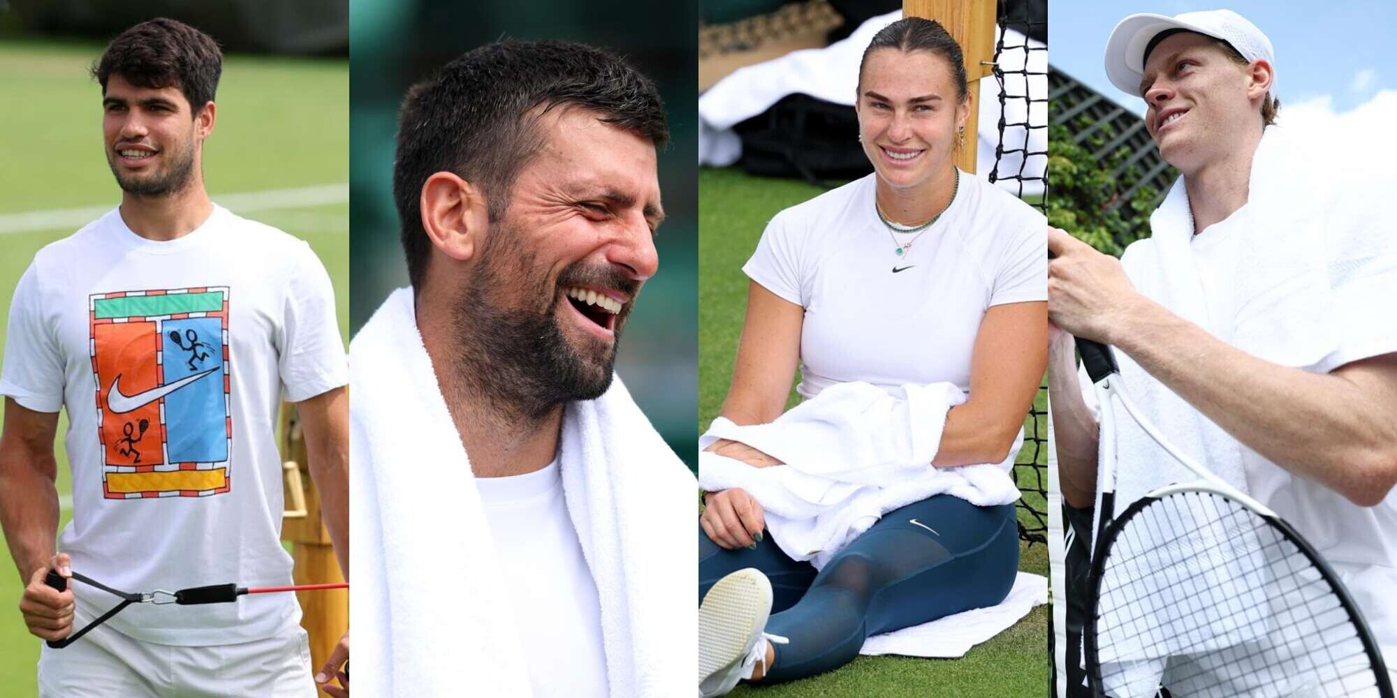 Sinner, Alcaraz, Sabalenka, Djokovic...tutti i big a Wimbledon: che show tra risate e allenamenti 