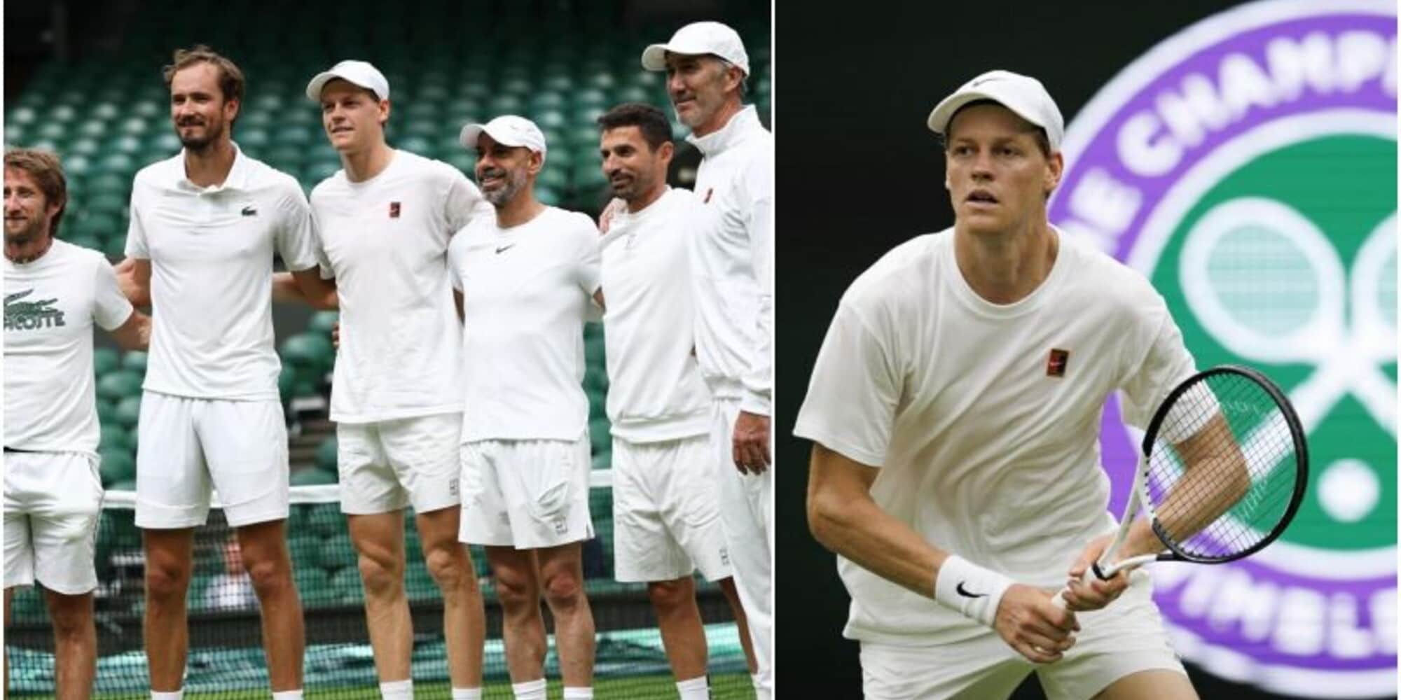 Sinner-Medvedev, allenamento show sul centrale di Wimbledon