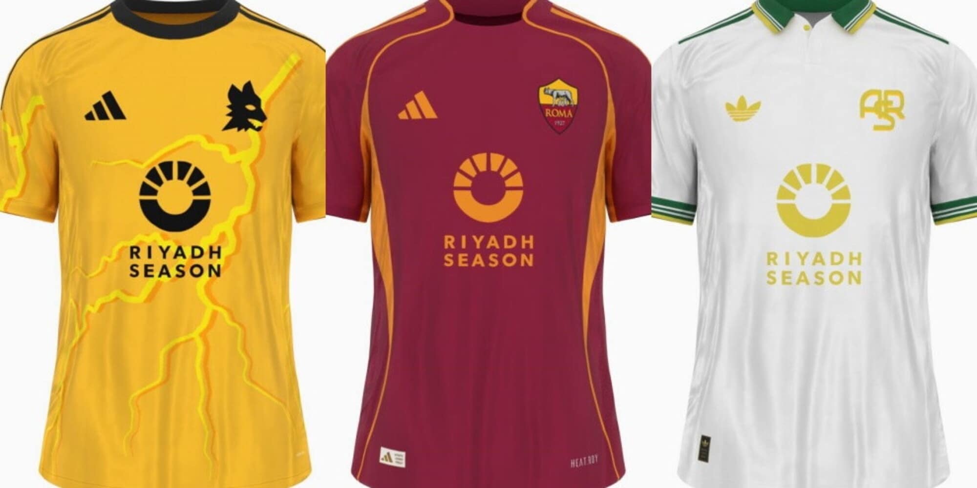 Roma, le indiscrezioni sulle nuove maglie 2025/26: spuntano fulmini, dettagli arancioni e il colore verde-oro