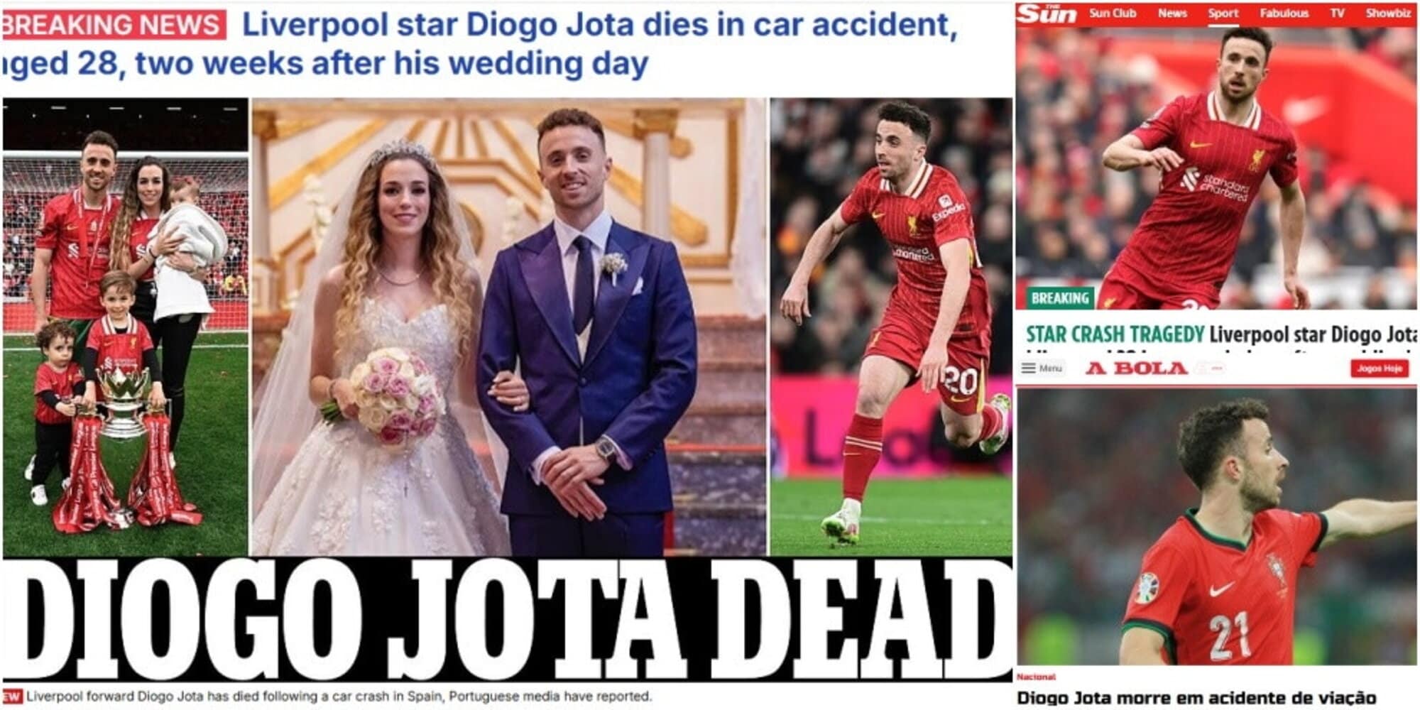 Il mondo scioccato dalla morte di Diogo Jota: le reazioni della stampa estera