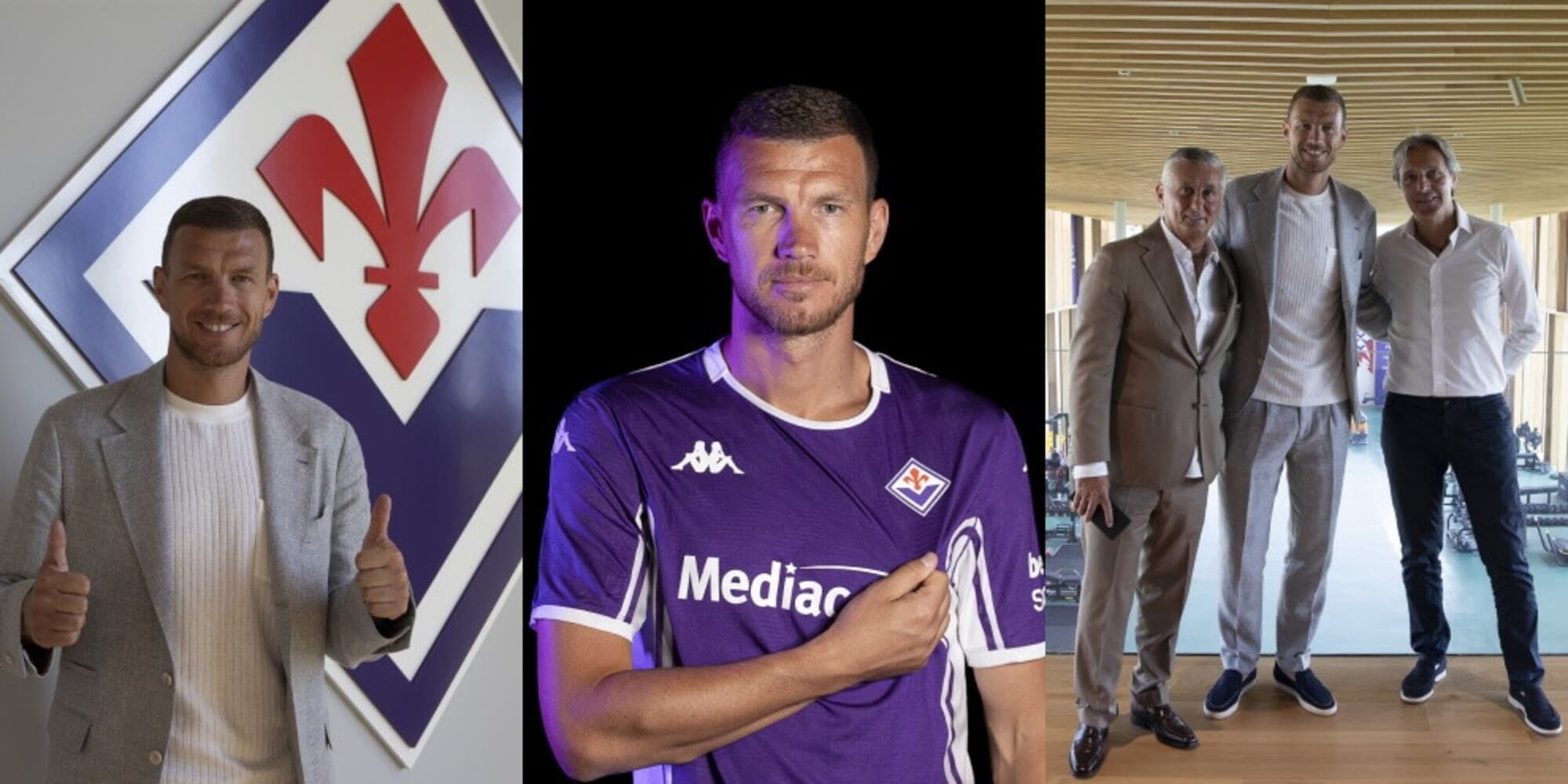 Ufficiale, Edin Dzeko è un calciatore della Fiorentina: le prime immagini dal Viola Park