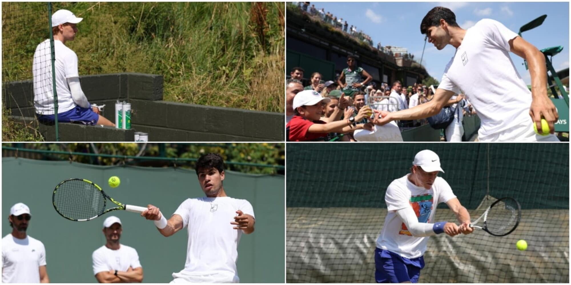 Sinner si isola, bagno di folla per Alcaraz: il riscaldamento verso la finale di Wimbledon