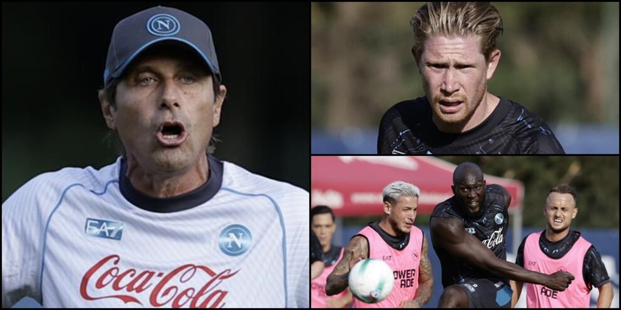 Il Napoli agli ordini di Conte: le foto dell'allenamento, De Bruyne incanta in campo