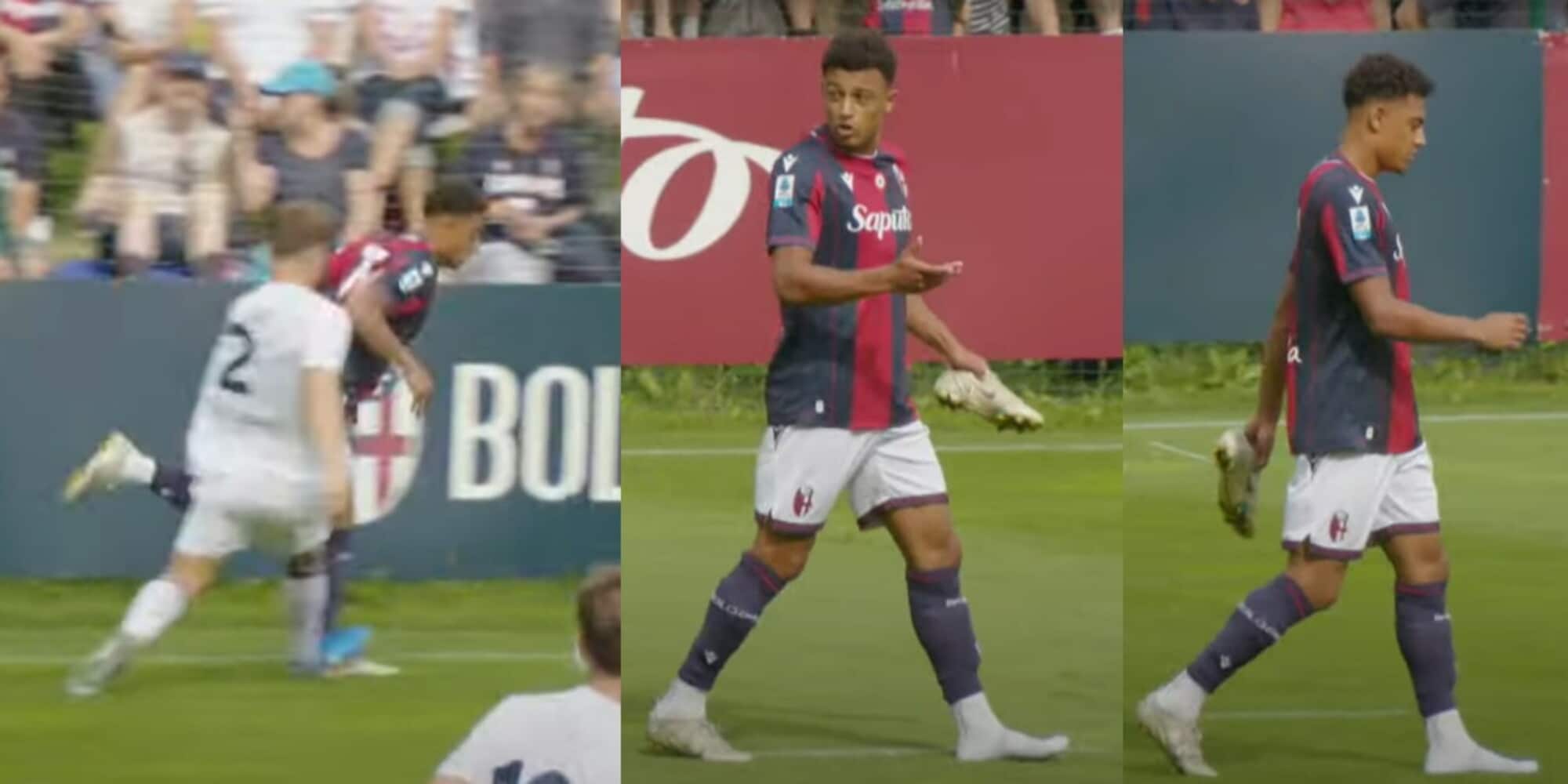 Bologna, nervosismo Ndoye: subisce fallo dopo un minuto e Italiano lo sostituisce
