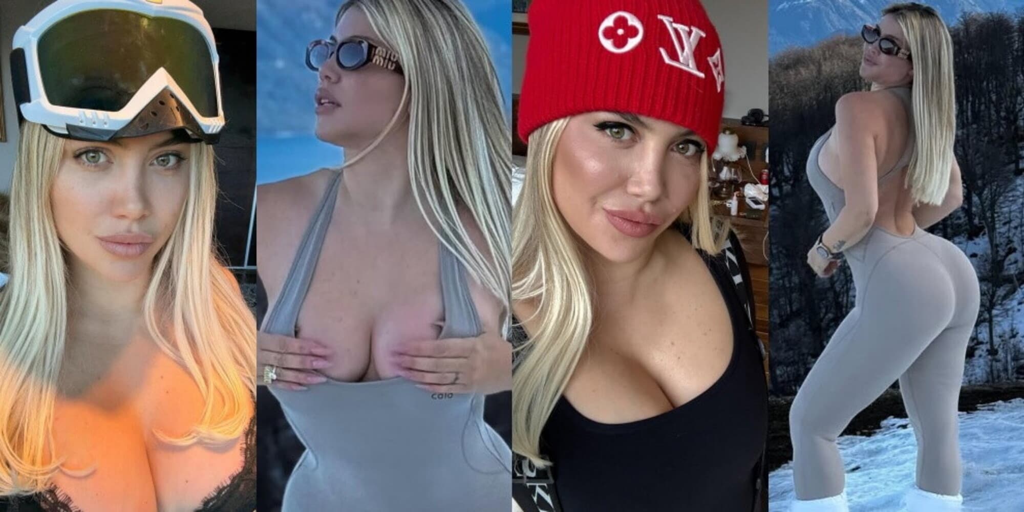 Wanda Nara, scatti bollenti sulla fredda neve dell'Argentina: social in tilt