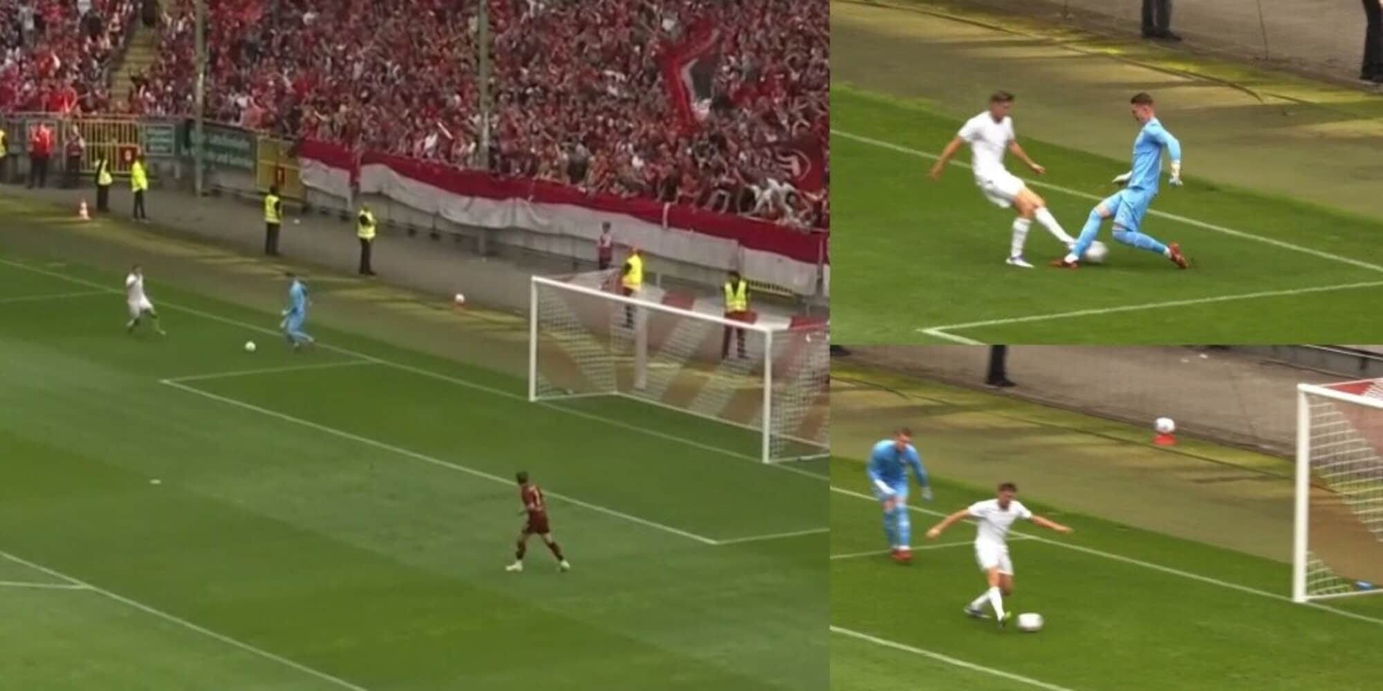 Che papera del portiere del Kaiserslautern contro la Roma: Ferguson si avventa e segna