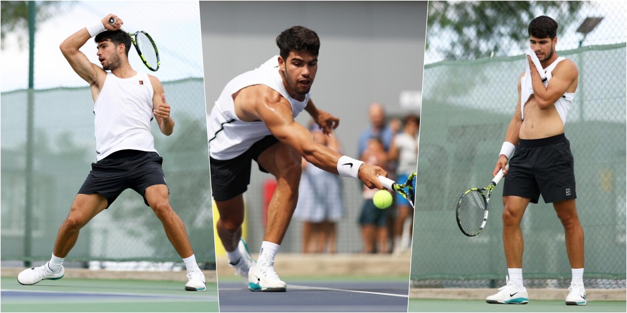 Alcaraz in campo, sudore e fatica a casa sua: riparte la sfida a Sinner