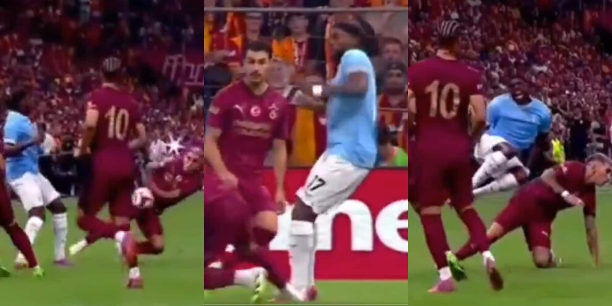 Intervento killer di Torreira su Tavares in Galatasaray-Lazio: neanche giallo