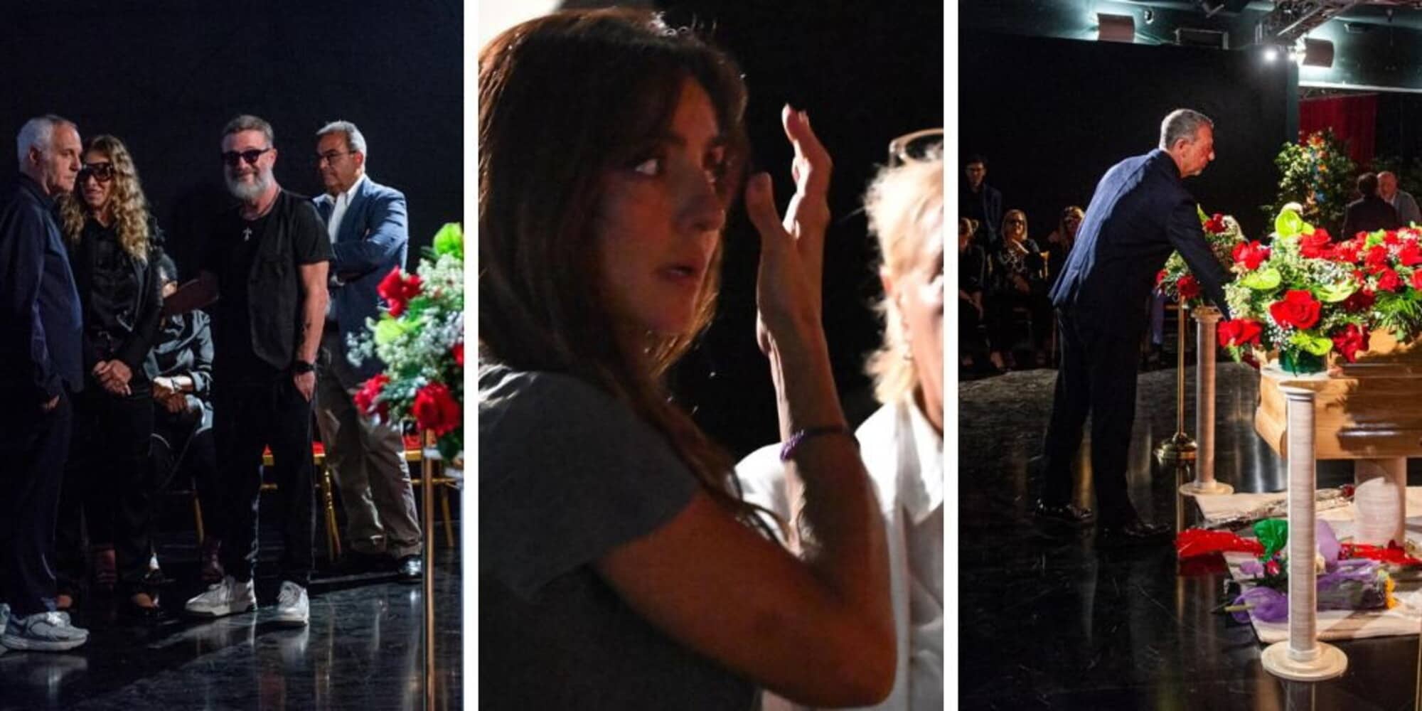 Pippo Baudo, gli occhi lucidi di Ambra e l'emozione di Amadeus: quanta commozione alla camera ardente