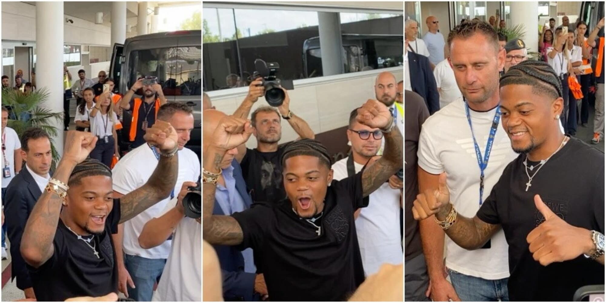 Bailey show, che entusiasmo all'arrivo a Roma: festa e selfie con i tifosi