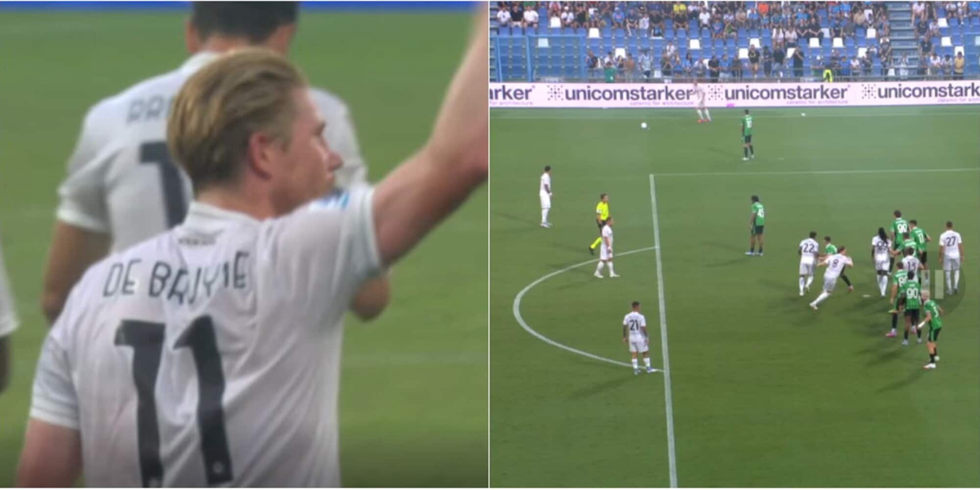 Napoli, De Bruyne segna il suo primo gol in Serie A su punizione: la fotosequenza