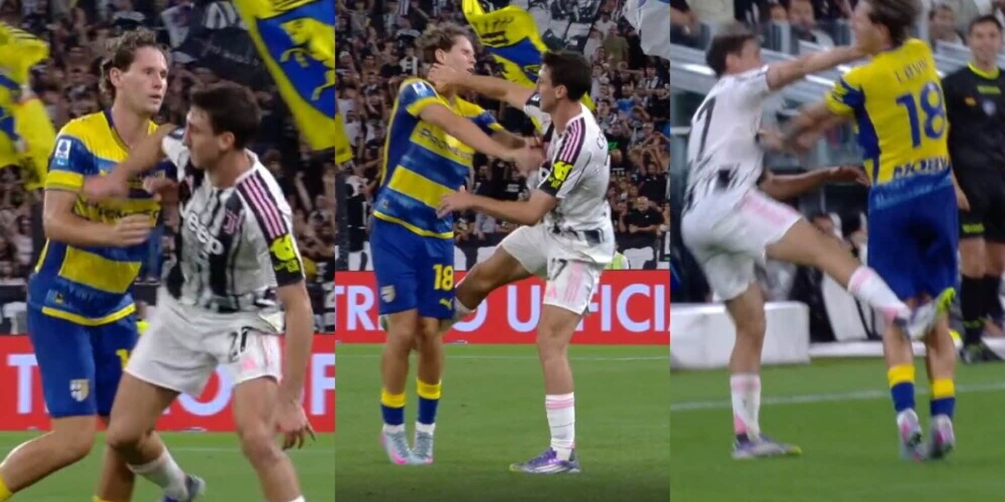 Cambiaso perde la testa in Juve-Parma: manata a Lovik e rosso diretto