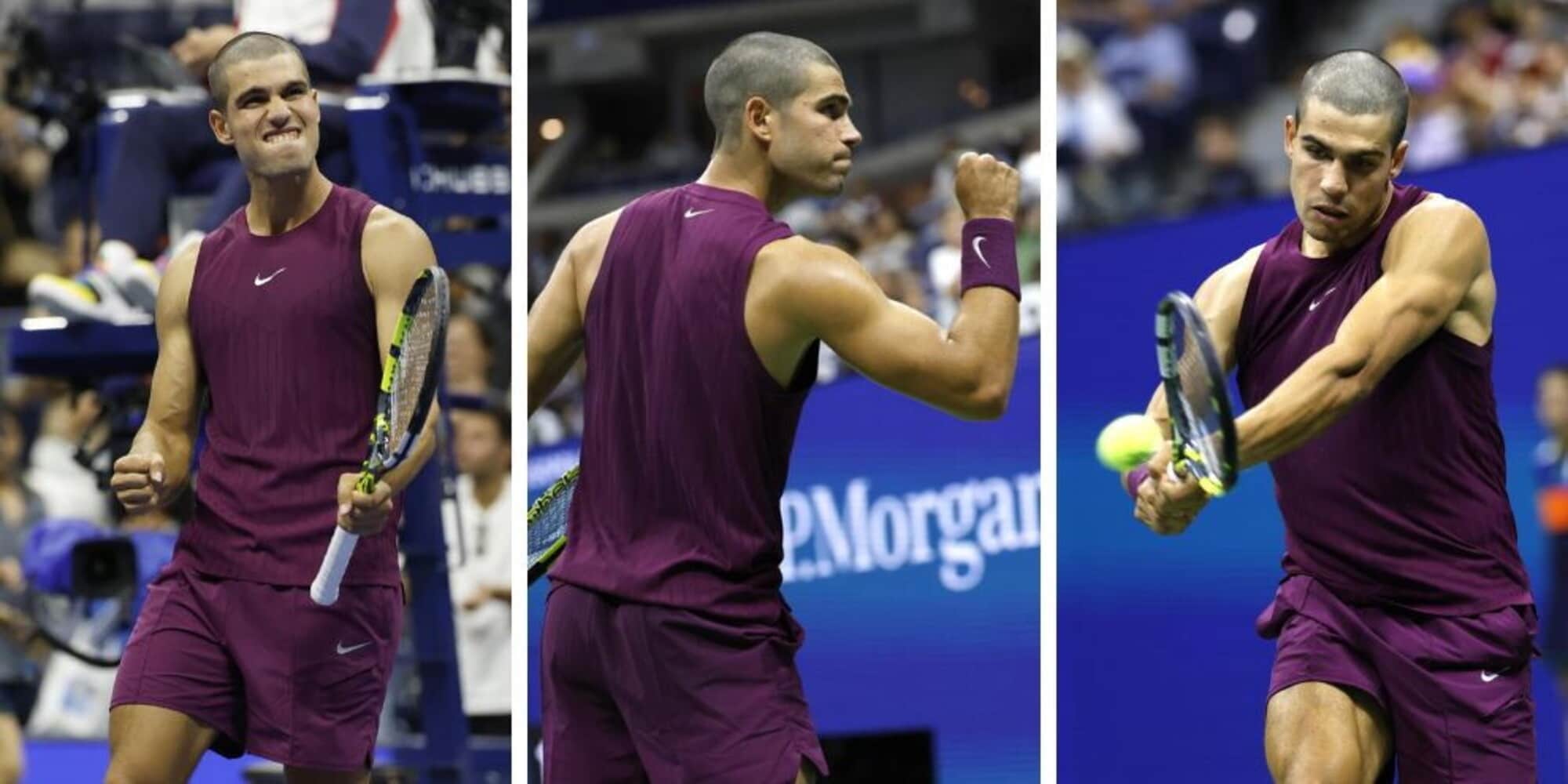 Testa rasata e nuovo completo, Alcaraz come non si era mai visto