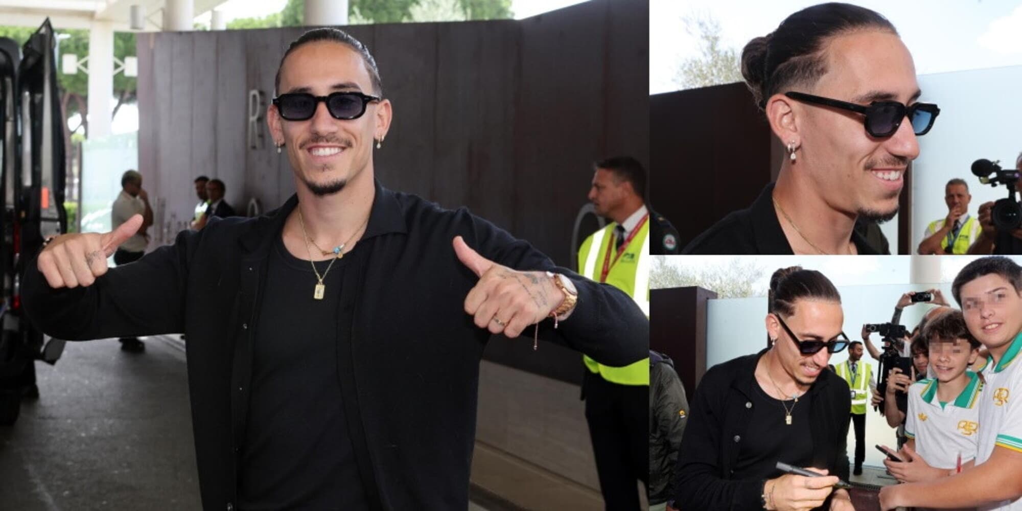 Tsimikas è atterrato a Roma: le prime foto e autografi con i tifosi a Ciampino