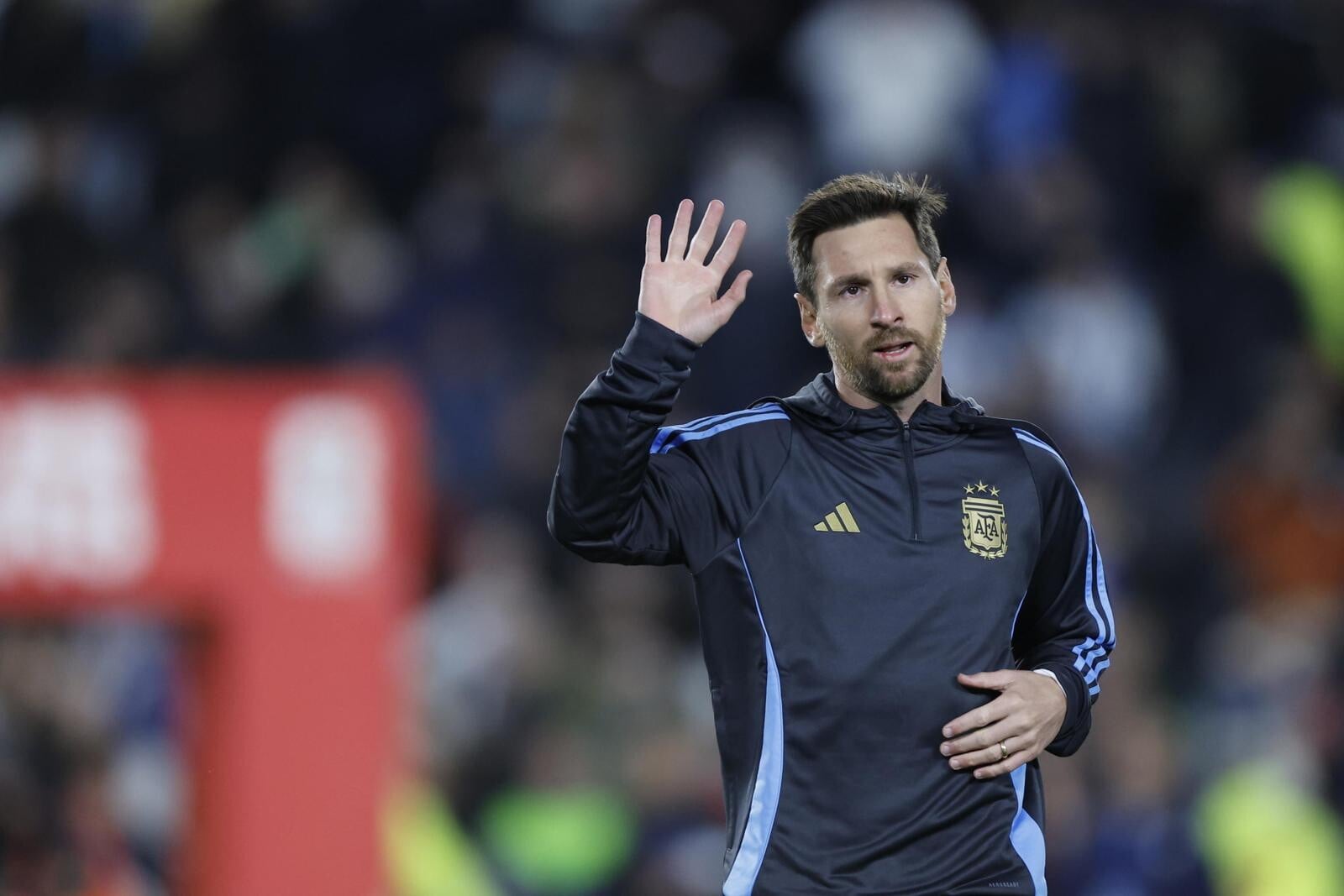 Lionel Messi emotional during Argentina match