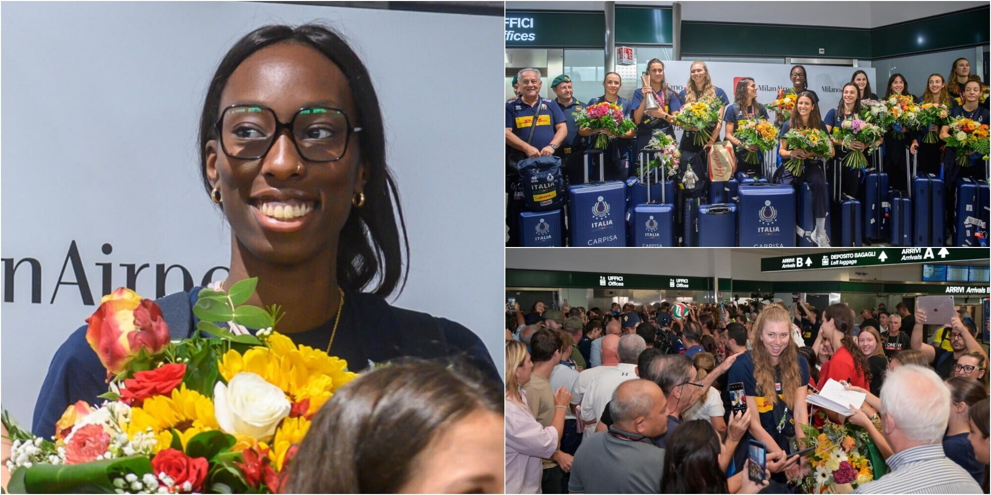 Le campionesse del mondo tornano in Italia: che festa a Malpensa
