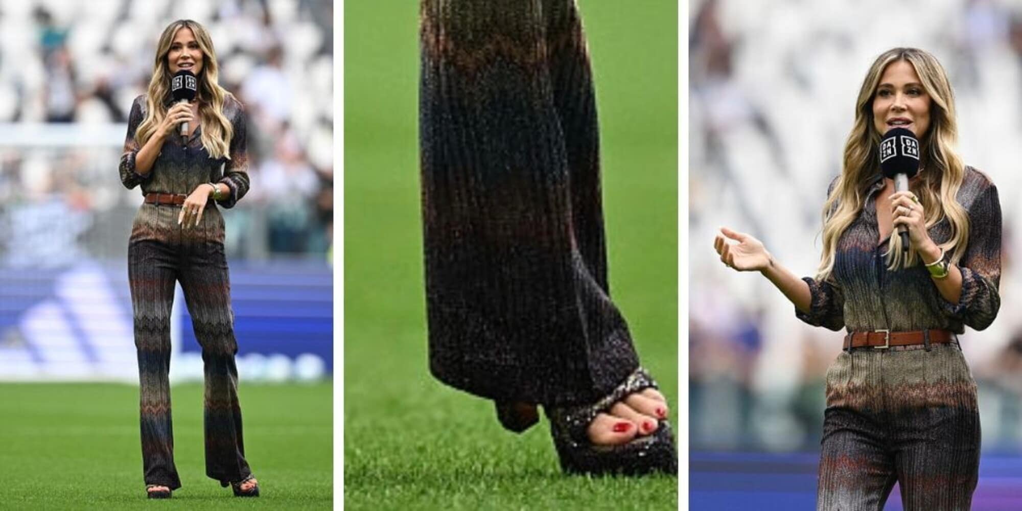 Diletta Leotta, capelli lunghi e tacchi da urlo: fan in delirio allo Stadium