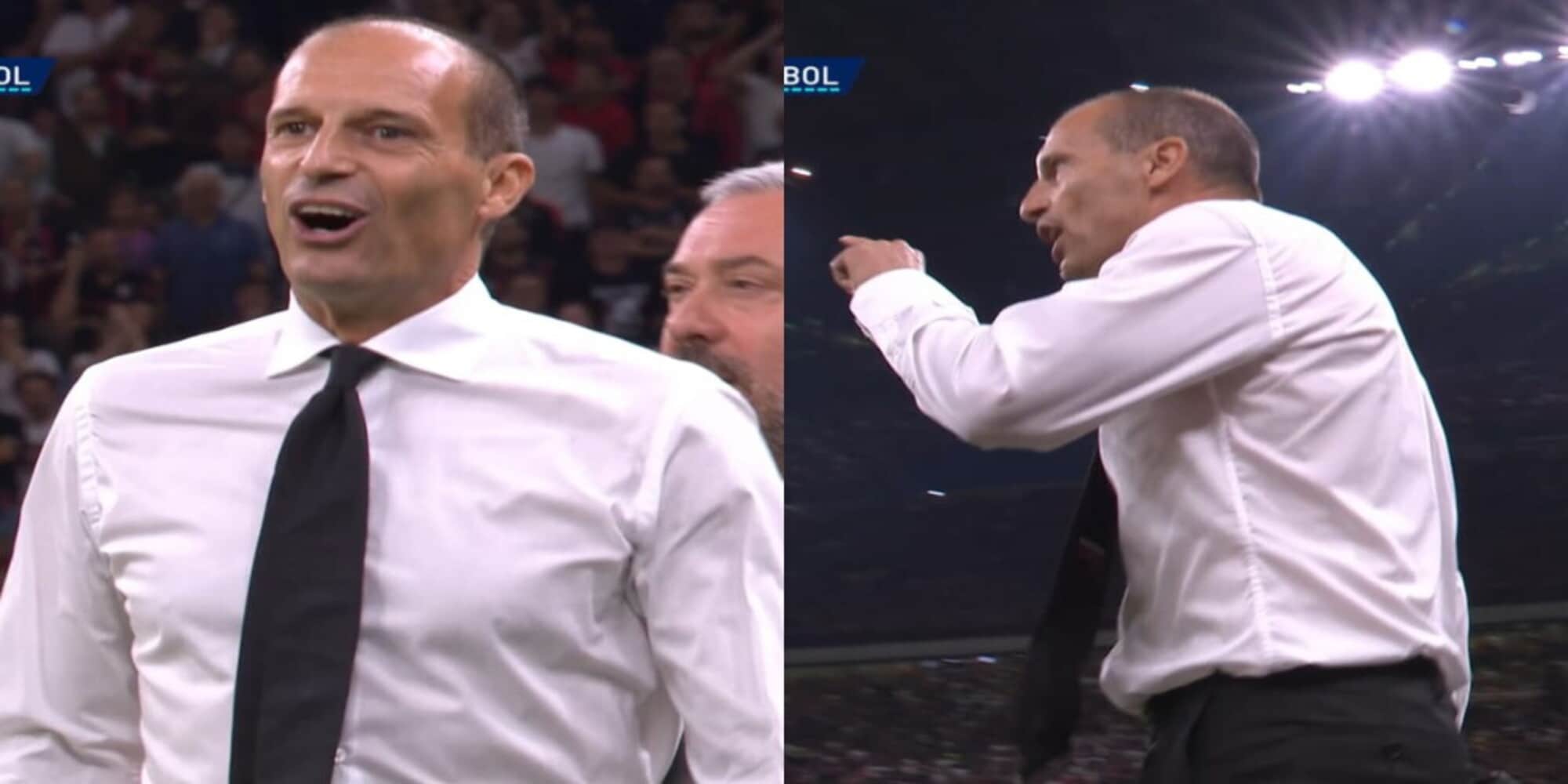 Niente rigore per il Milan: Allegri espulso esce dal campo furioso