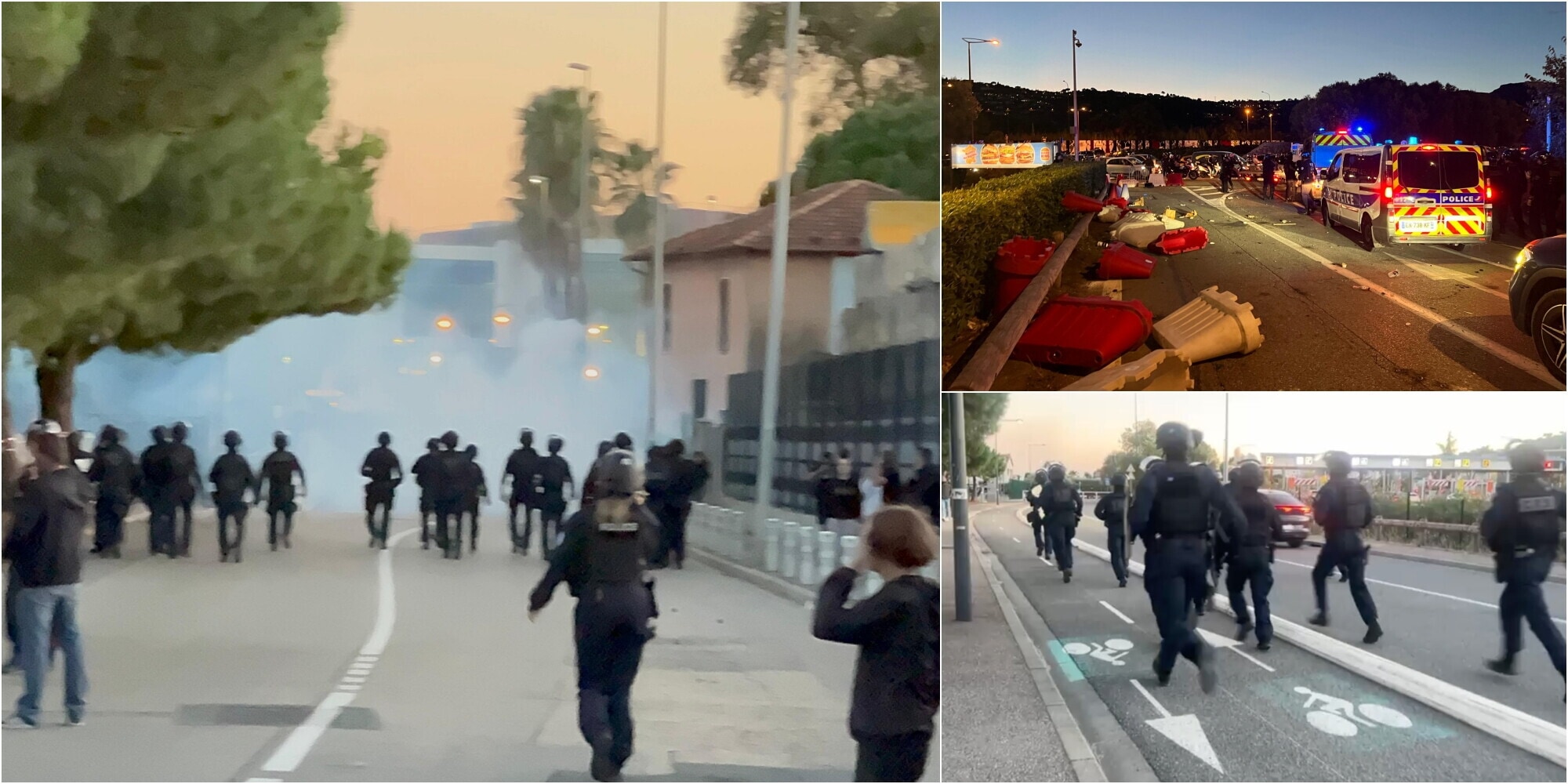 Nizza-Roma, caos fuori dallo stadio: tifoserie a contatto, interviene la polizia con i lacrimogeni