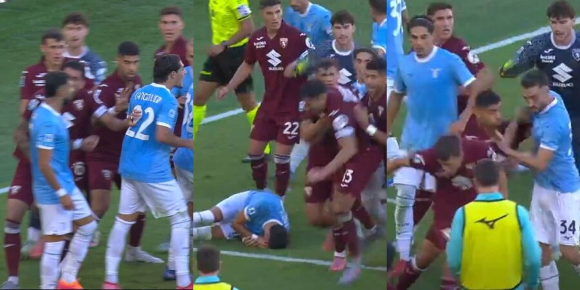 Il rigore su Noslin scatena una mega rissa: caos finale in Lazio-Torino