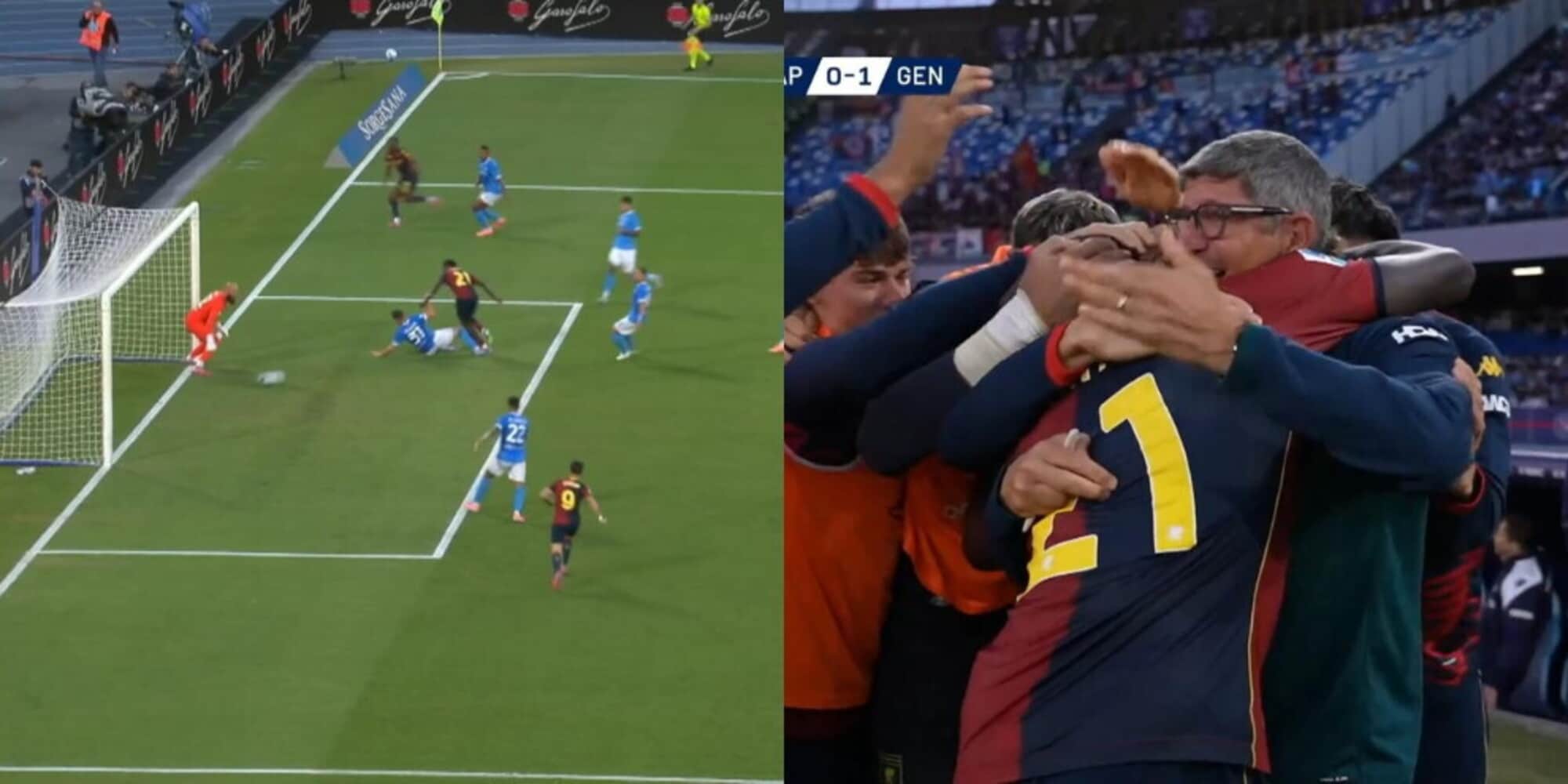 Magia di Ekhator contro il Napoli: gol di tacco nella prima da titolare con il Genoa