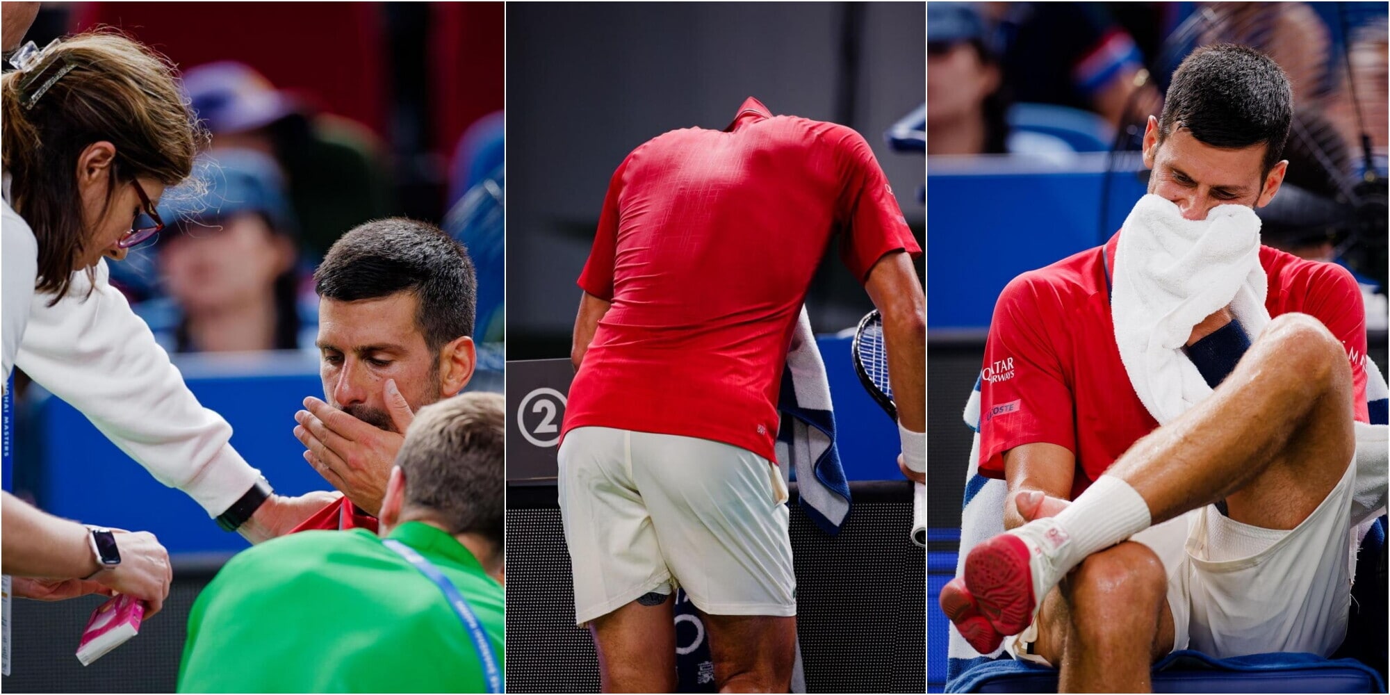 Djokovic, che sofferenza a Shanghai: le cure dei medici per andare avanti con Munar
