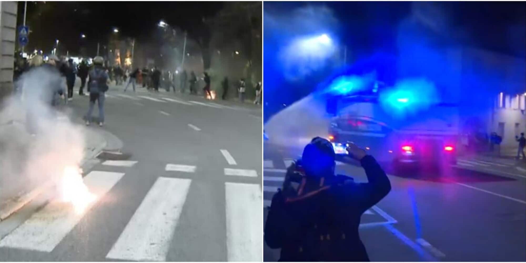 Italia-Israele, momenti di tensione: petardi, fumogeni e idranti