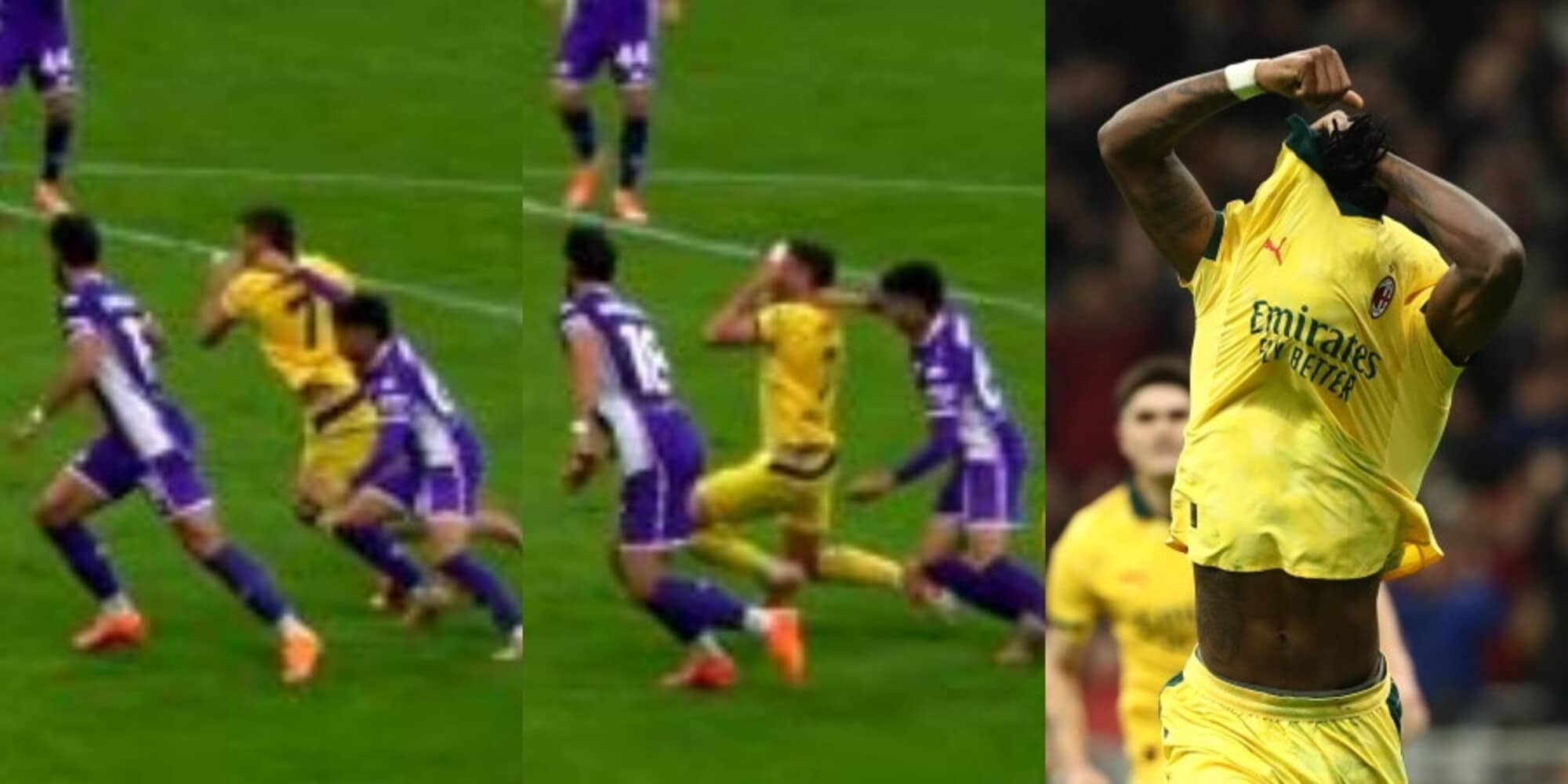 Milan-Fiorentina, Parisi stende Gimenez: la fotosequenza del rigore che ha fatto arrabbiare i viola