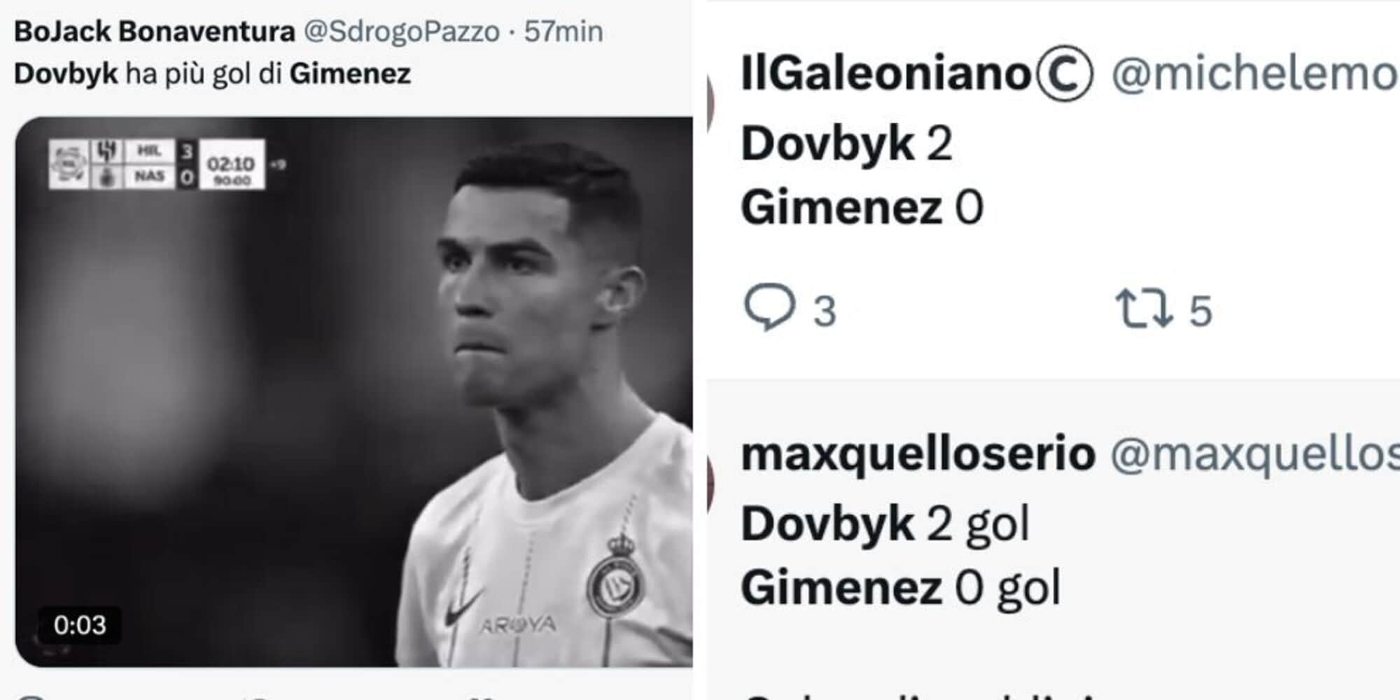 Dovbyk segna e i tifosi del Milan impazziscono con Gimenez: "Manchi solo tu!"