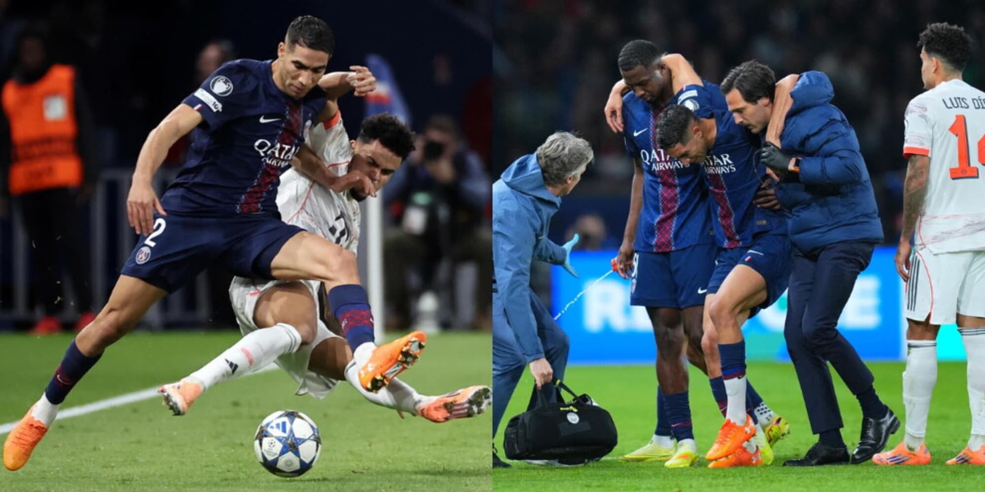 Luis Diaz espulso per l'intervento killer su Hakimi: l'ex Inter esce in lacrime