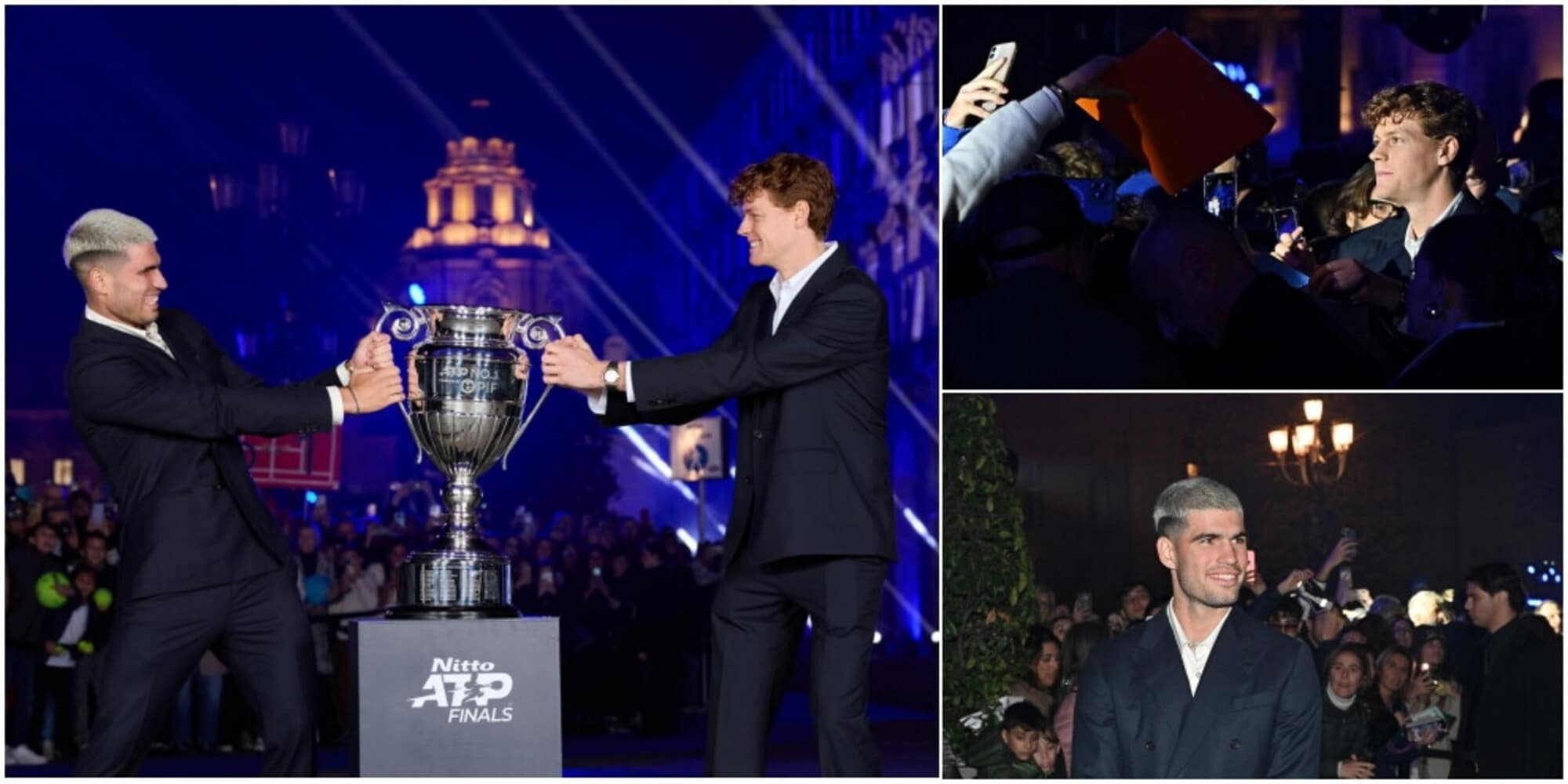 Sinner e Alcaraz si “sfidano” sul Blue Carpet a Torino per le Finals: tifosi entusiasti