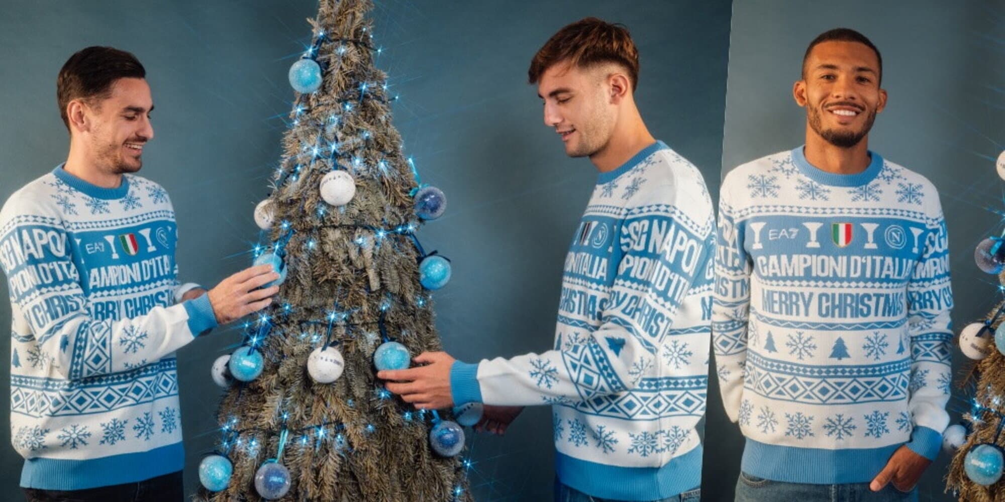 In casa Napoli il Natale è già arrivato: i calciatori con il nuovo maglione