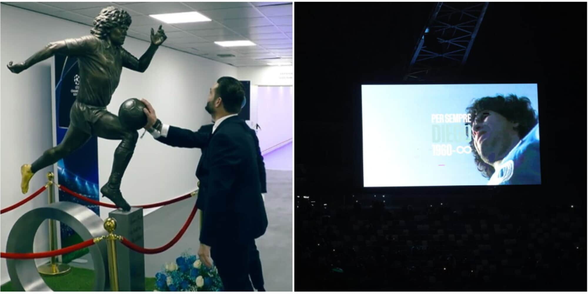 Napoli omaggia Maradona a 5 anni dalla morte: cori e applausi dello stadio