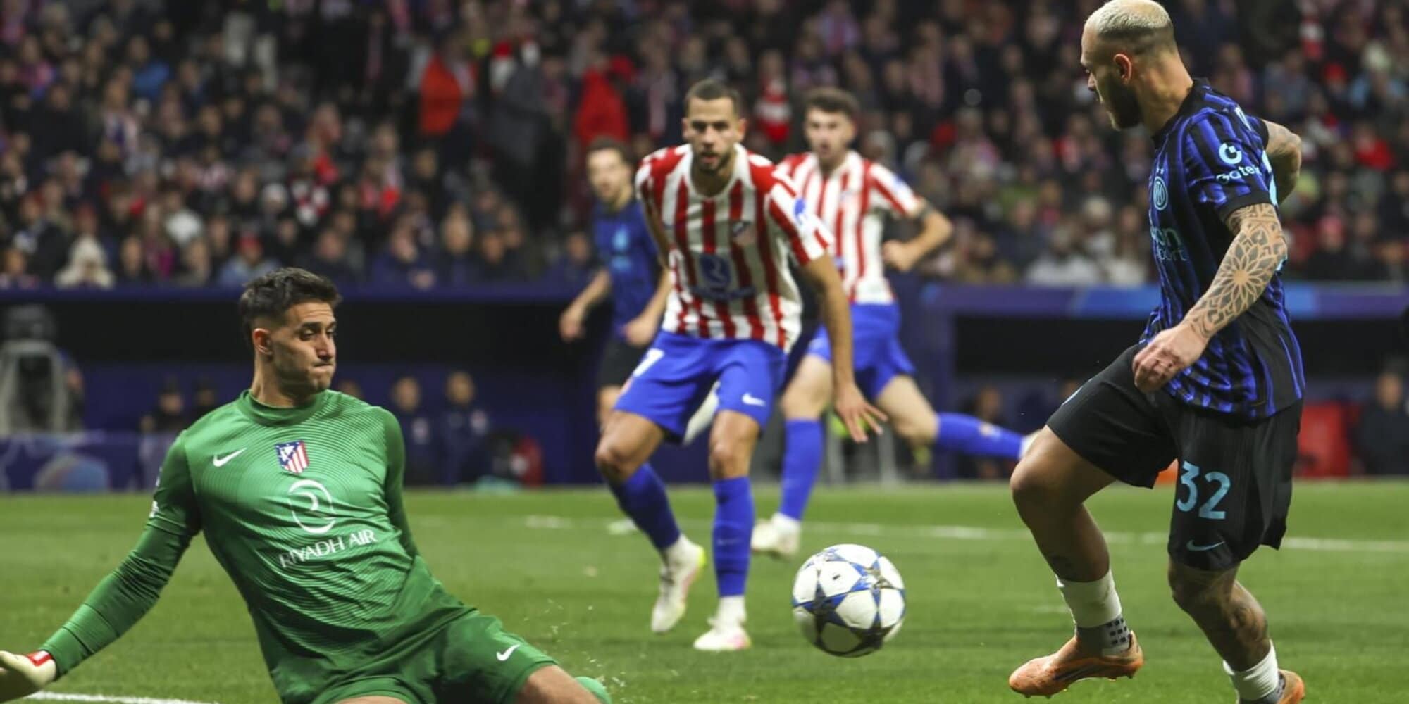 Inter beffata al 93' contro l'Atletico Madrid: non basta Zielinski per battere Simeone in Champions