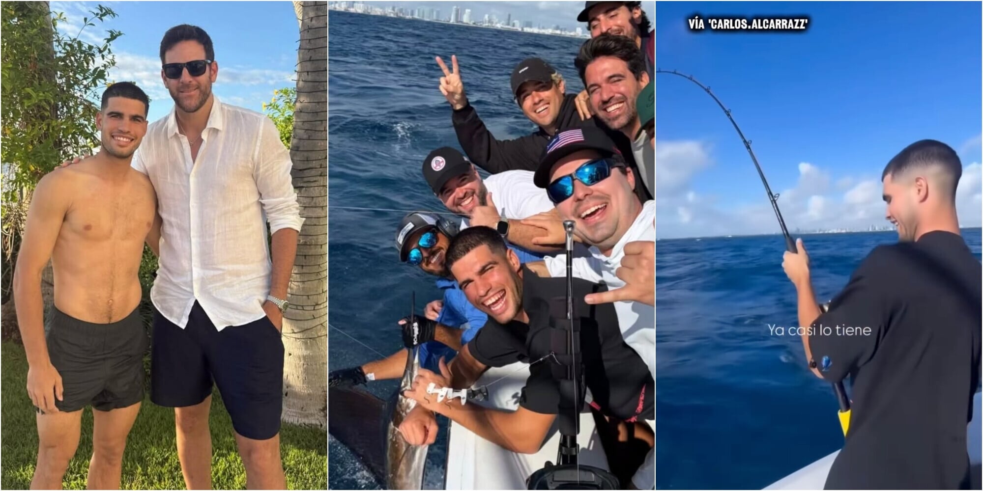 Alcaraz non è più biondo, e si dà alla pesca: le vacanze documentate sui social