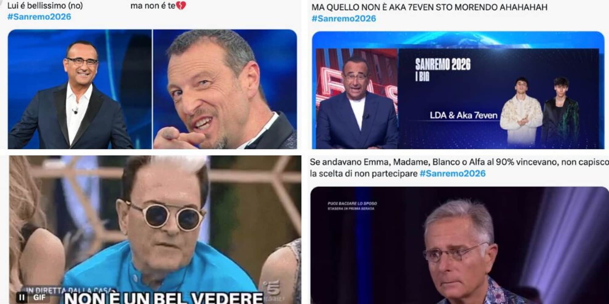 Il cast di Sanremo 2026 fa impazzire i social tra meme e ironie: "Ma sono tutti scappati?"